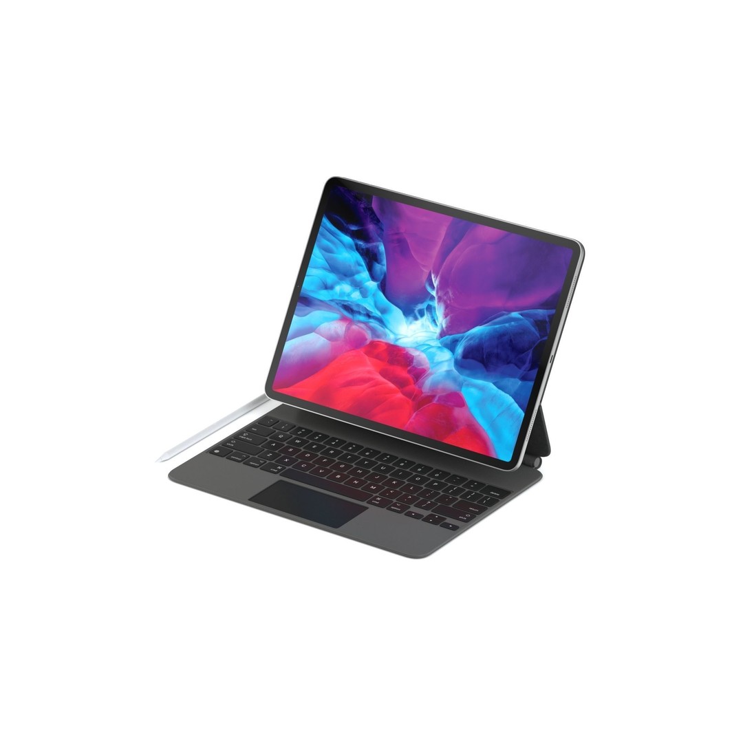 Apple iPad Pro 12 ft 0 in and Magic Keyboard 3D Model – High Quality Game Asset, FBX, OBJ - View 9