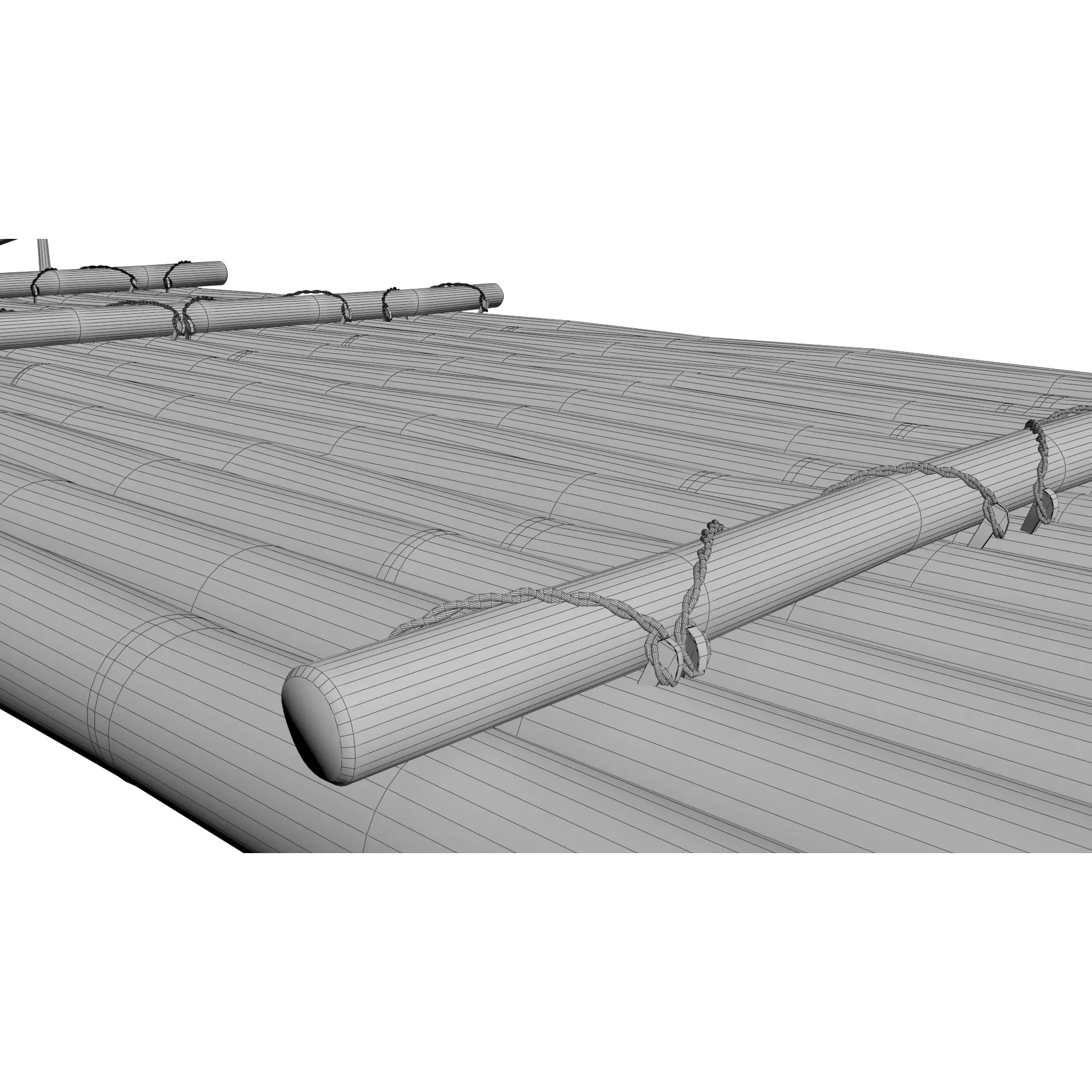 European River Raft - Low-Poly Game-Ready 3D Model