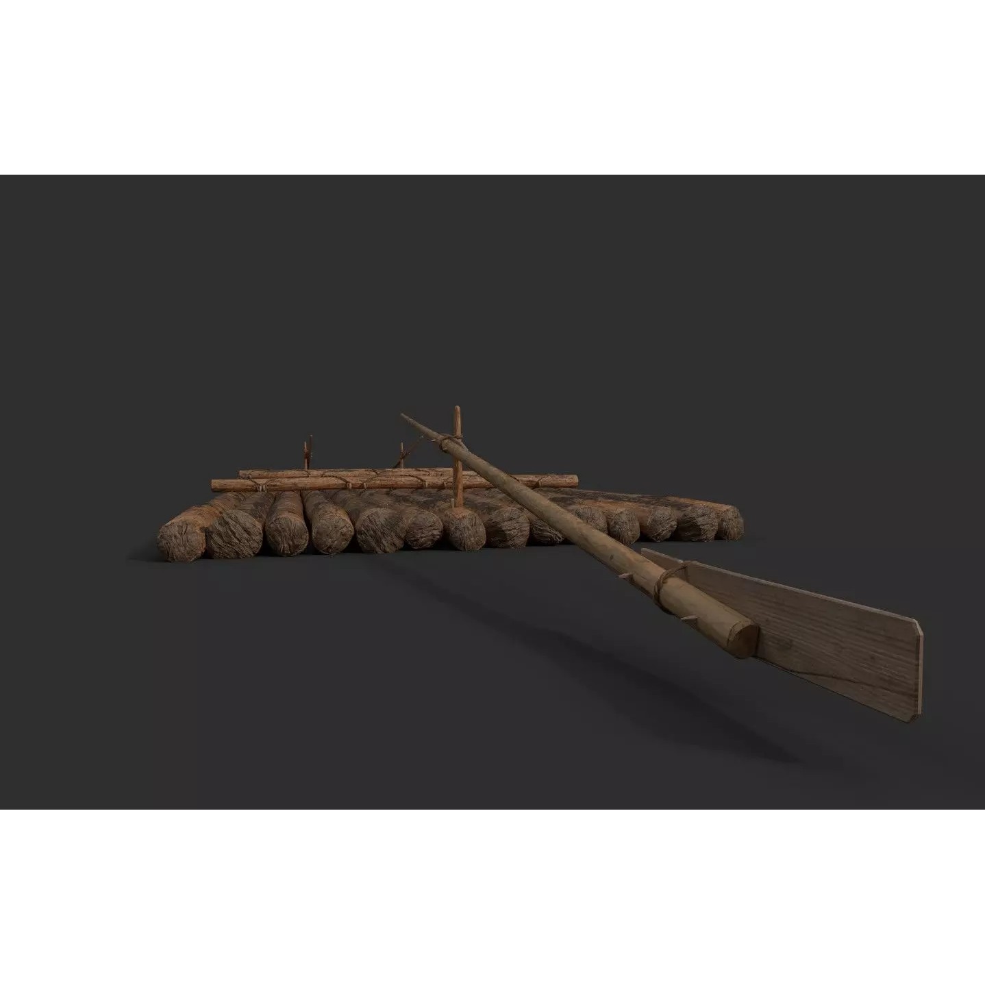 European River Raft - Low-Poly Game-Ready 3D Model - View 12
