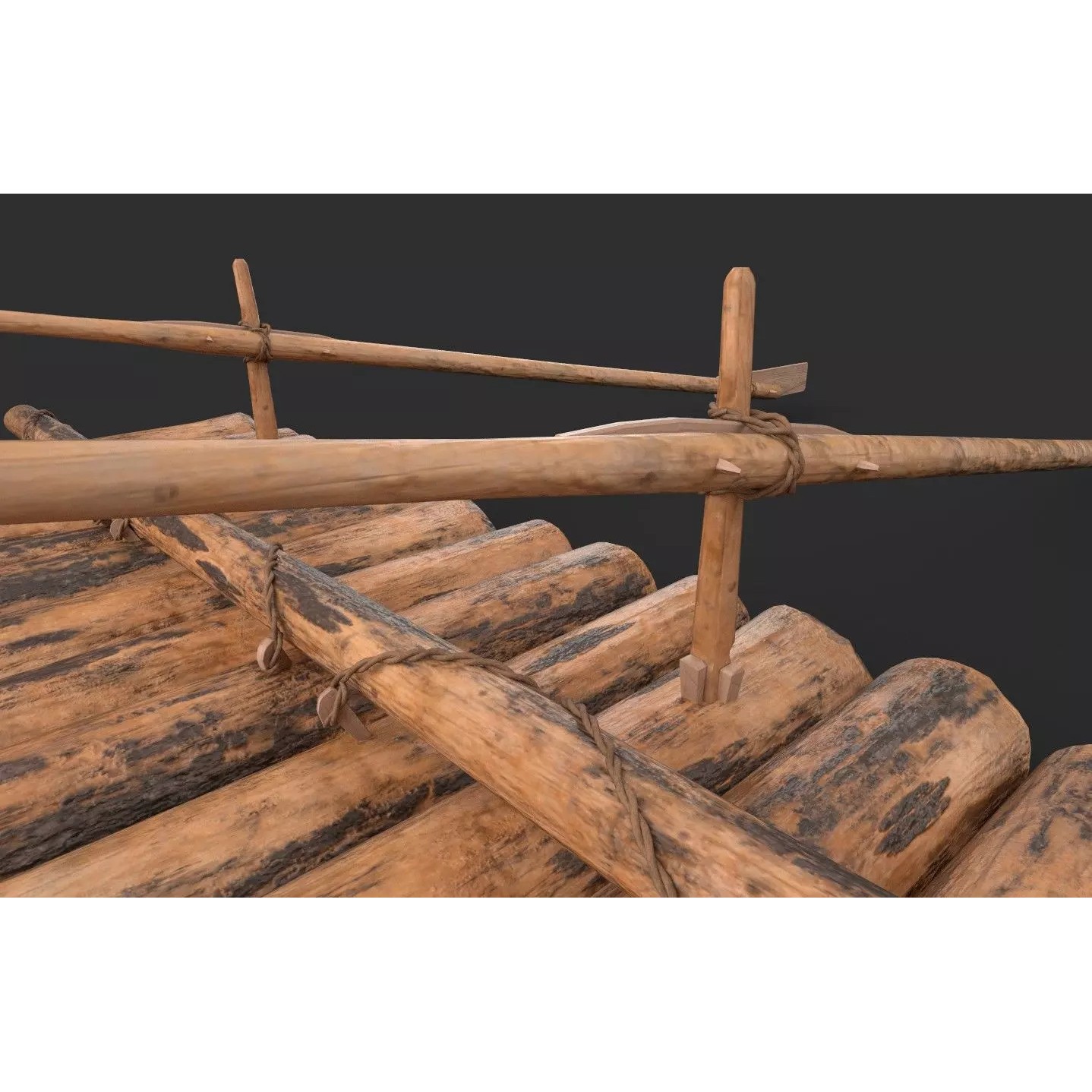 European River Raft - Low-Poly Game-Ready 3D Model - View 17