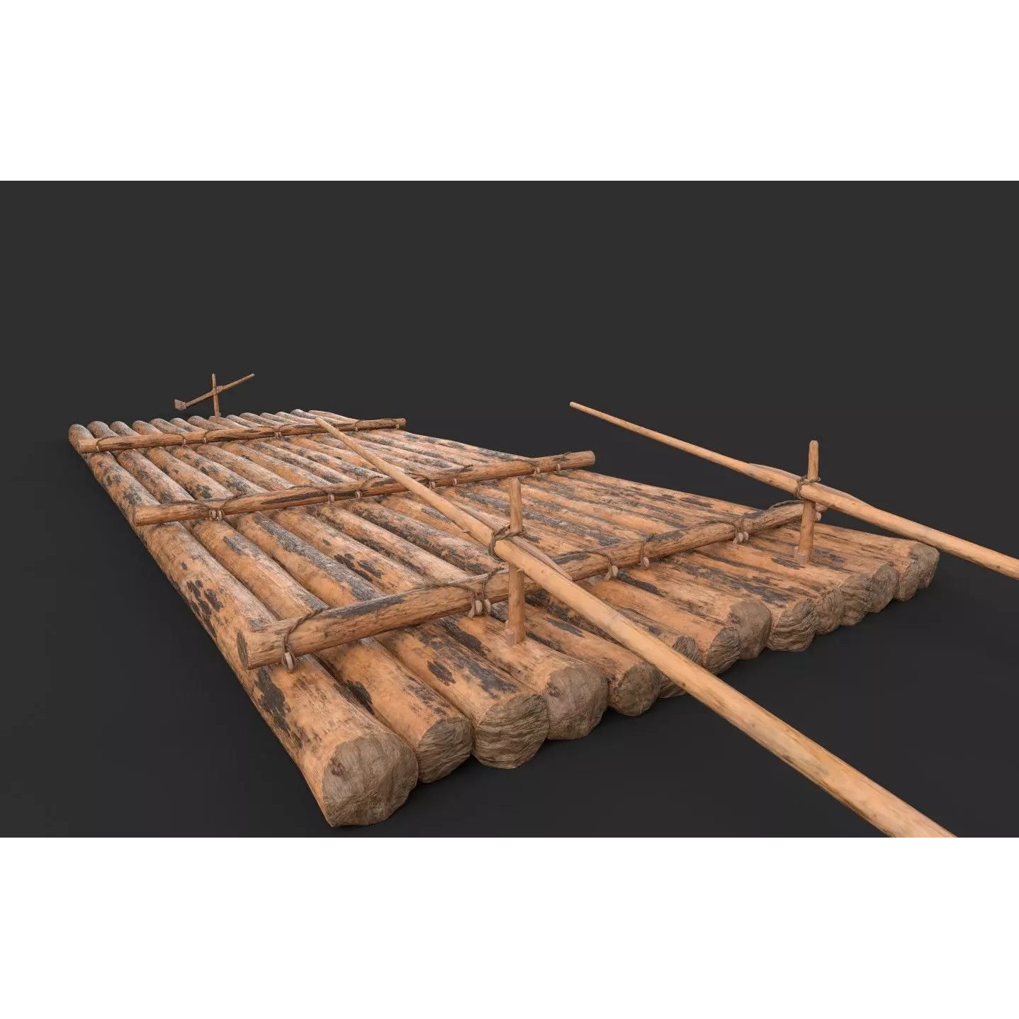European River Raft - Low-Poly Game-Ready 3D Model - View 2