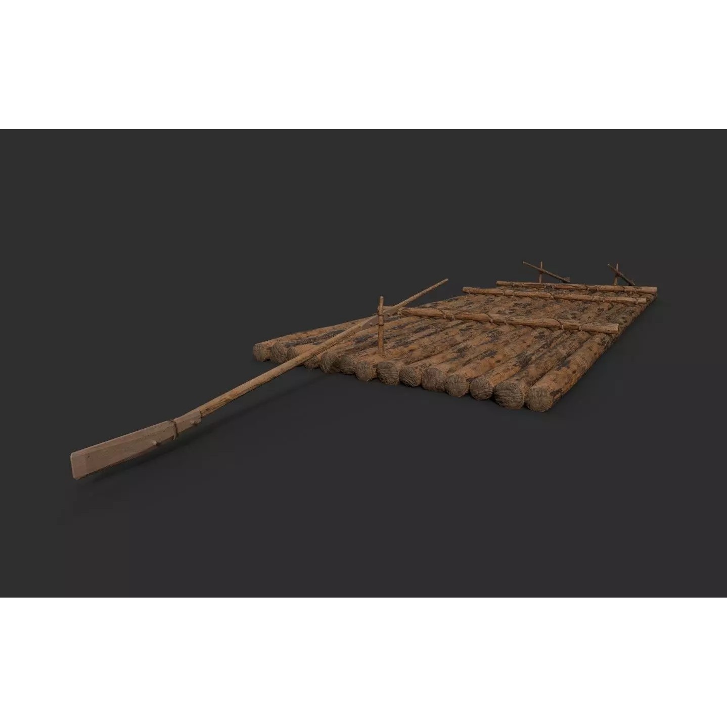 European River Raft - Low-Poly Game-Ready 3D Model - View 22