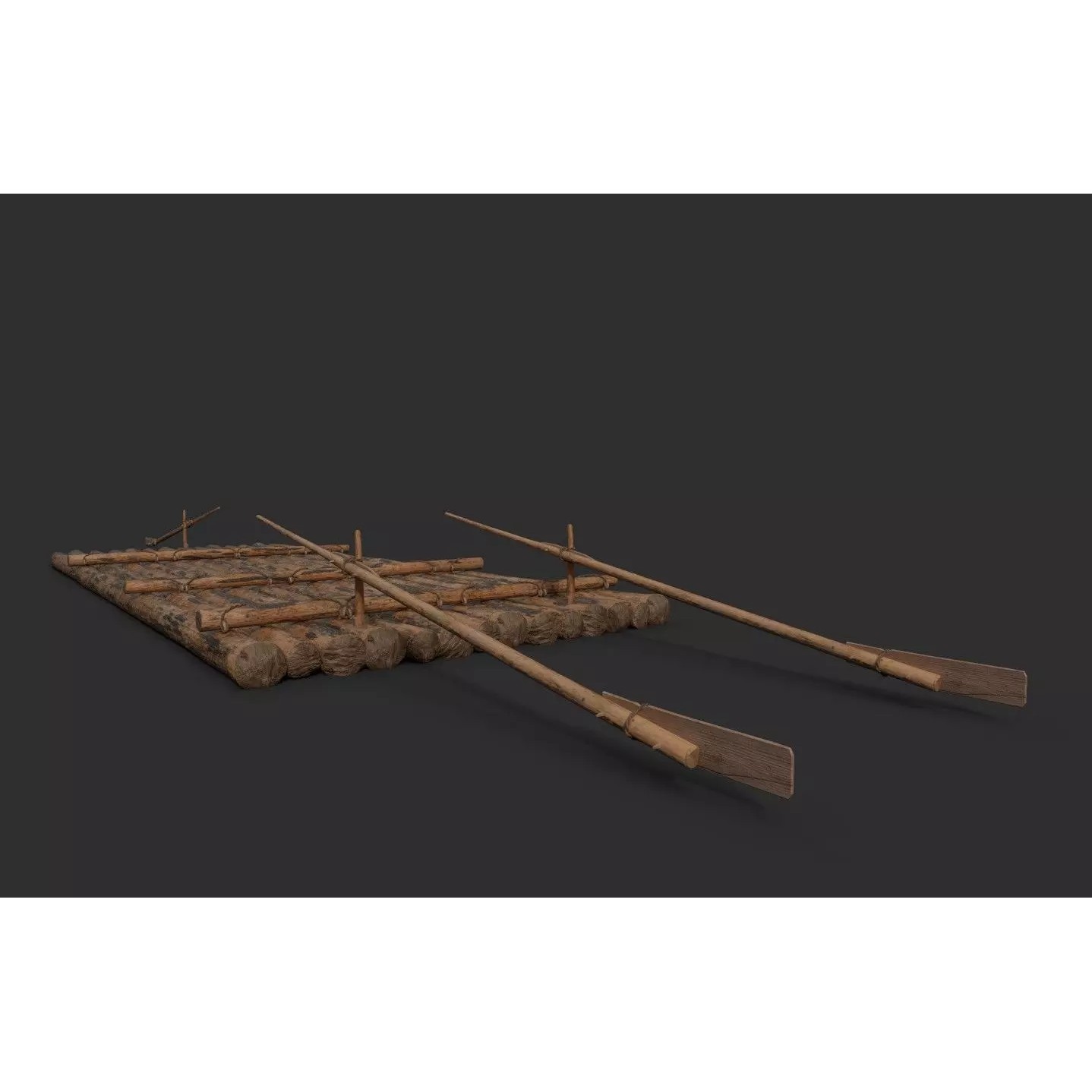 European River Raft - Low-Poly Game-Ready 3D Model - View 24