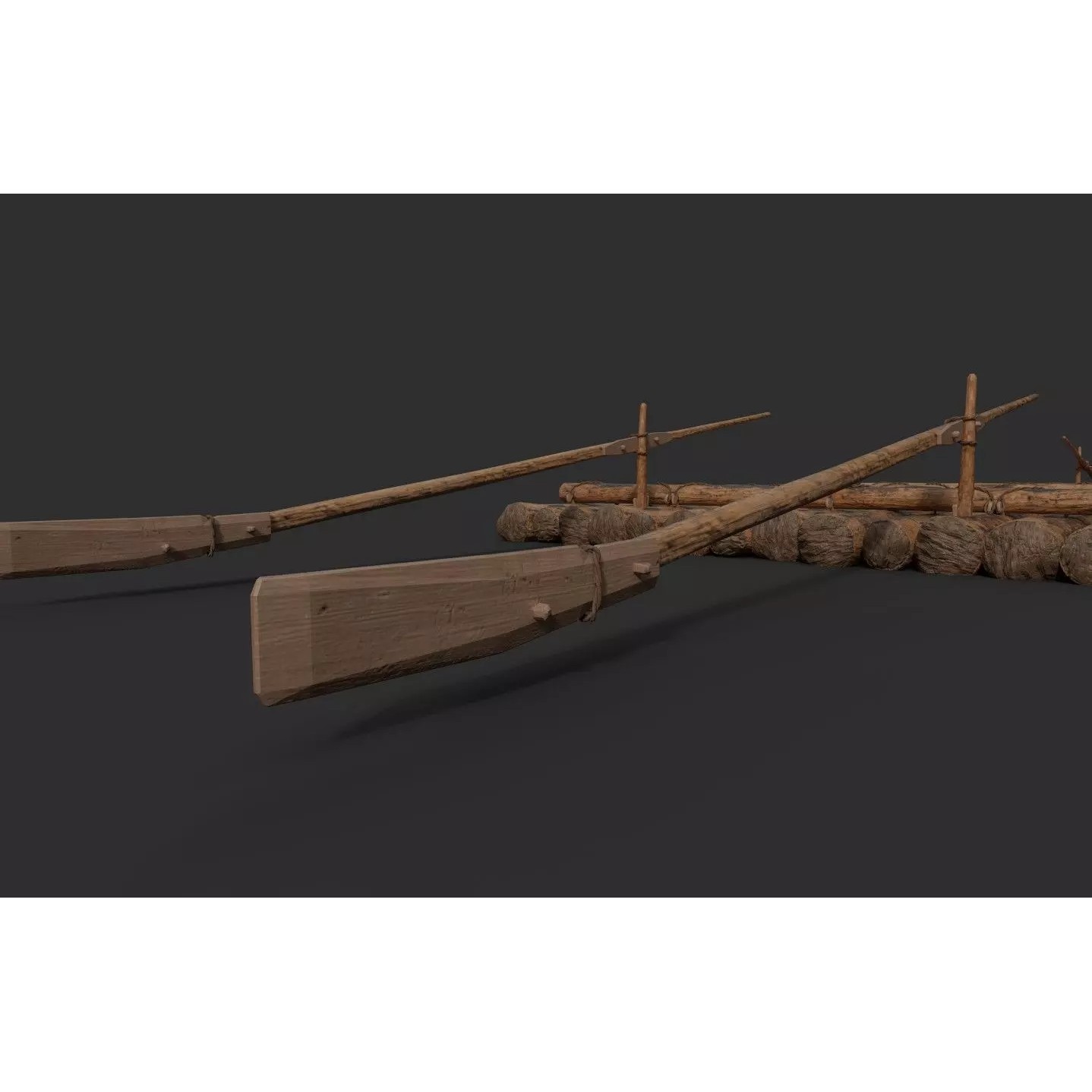 European River Raft - Low-Poly Game-Ready 3D Model - View 25