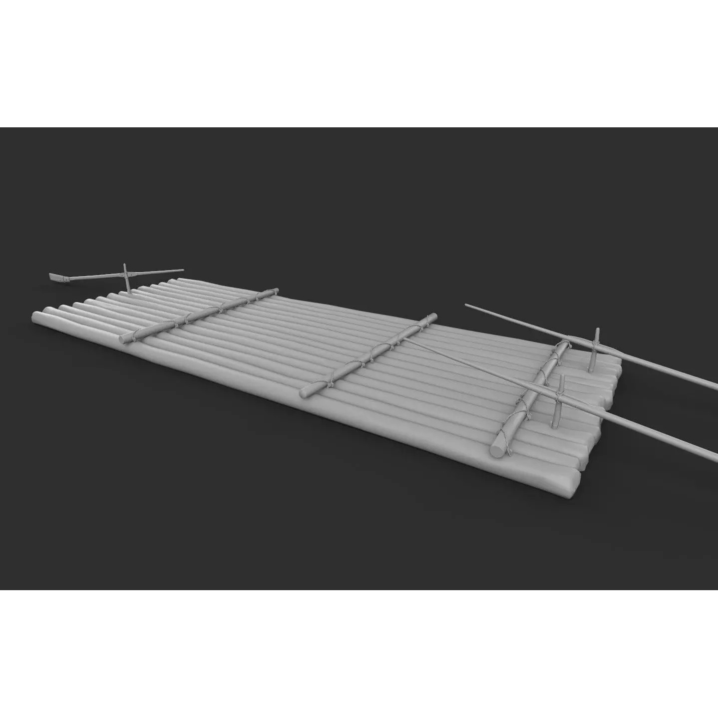 European River Raft - Low-Poly Game-Ready 3D Model - View 27