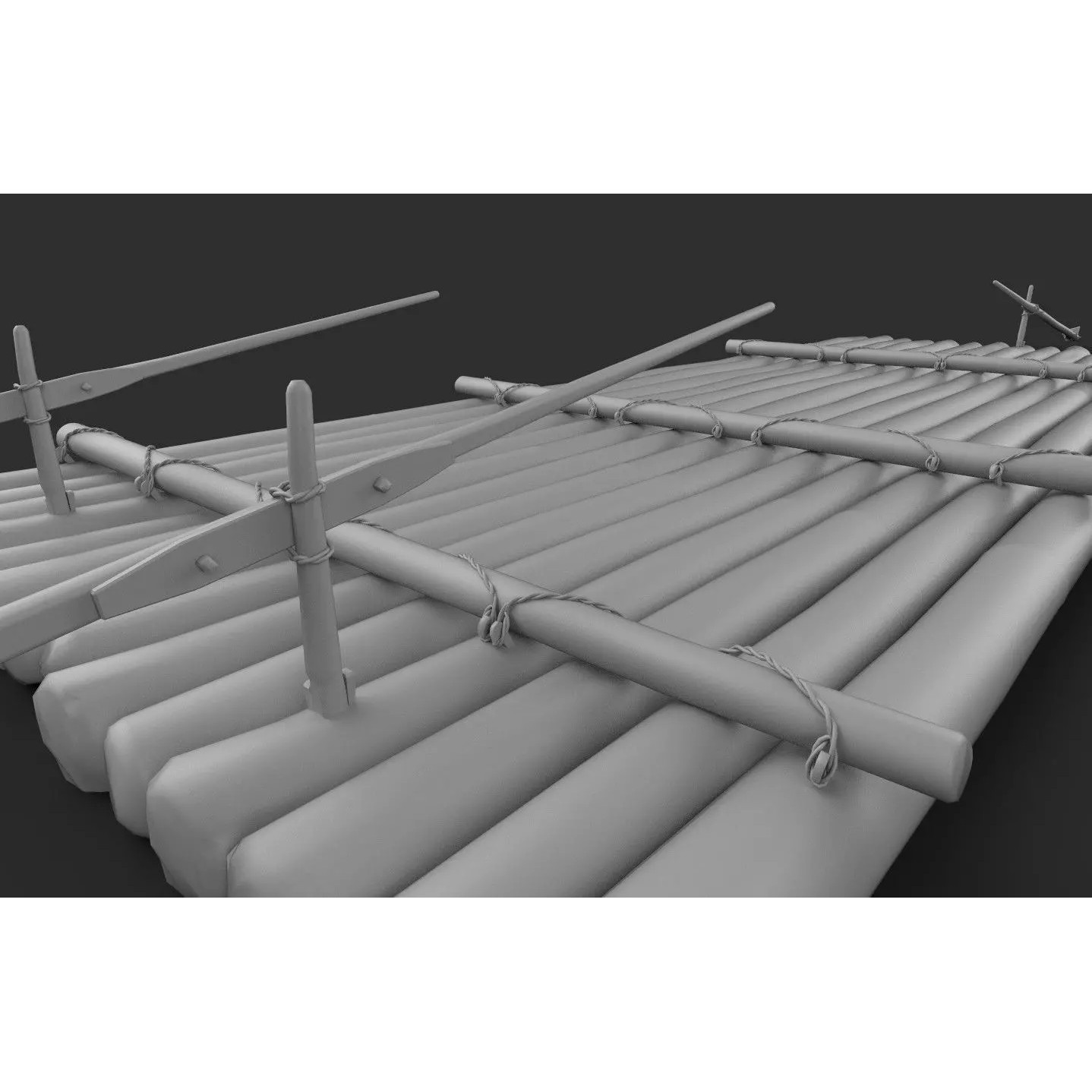 European River Raft - Low-Poly Game-Ready 3D Model - View 29