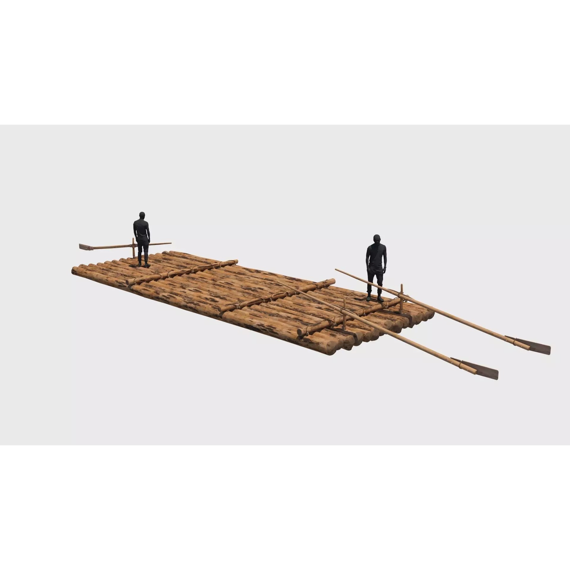 European River Raft - Low-Poly Game-Ready 3D Model - View 3