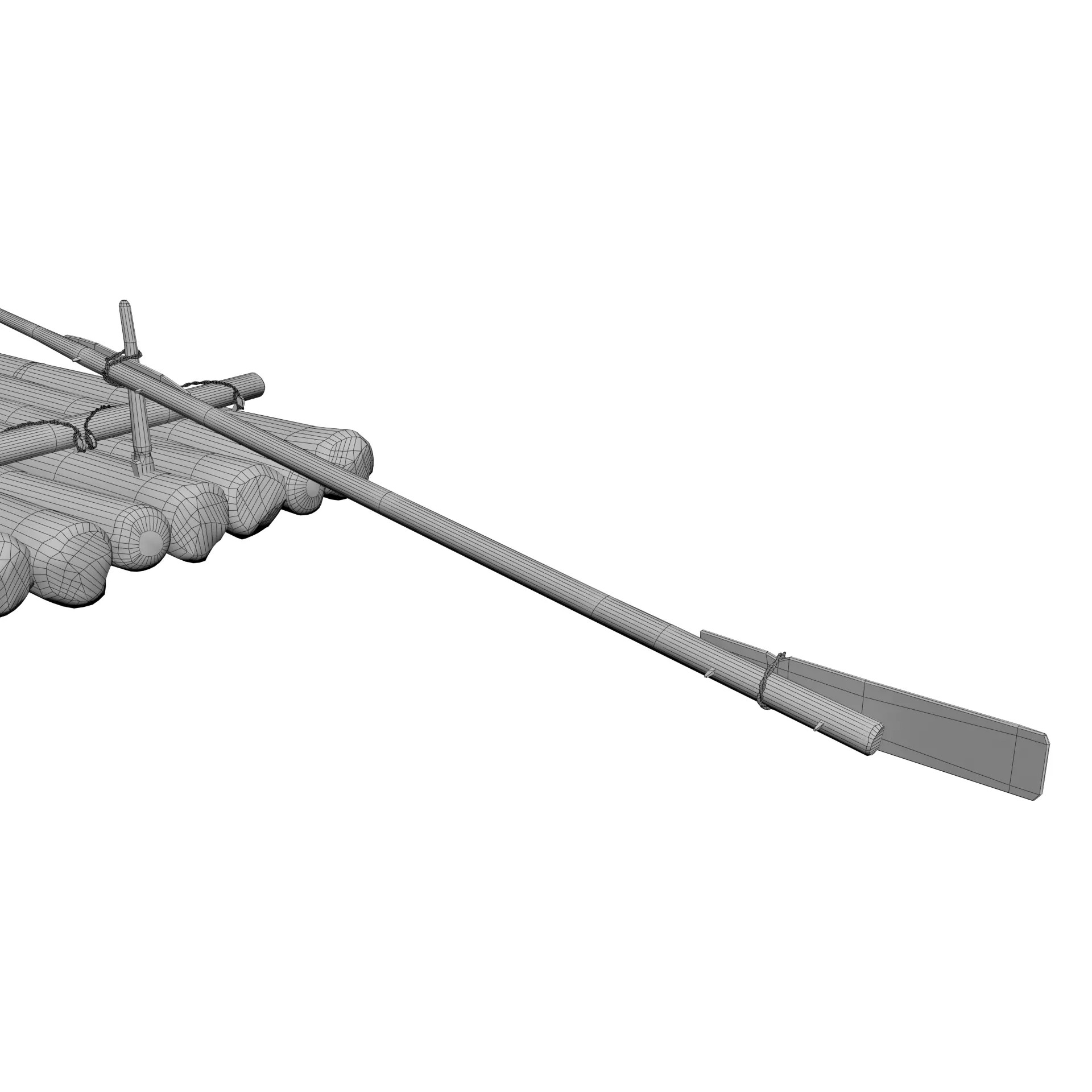 European River Raft - Low-Poly Game-Ready 3D Model - View 33