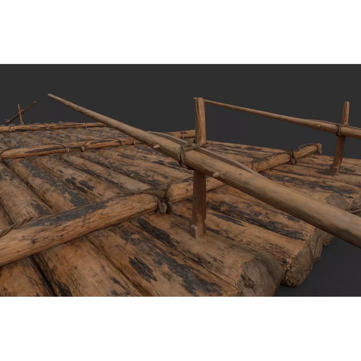 European River Raft - Low-Poly Game-Ready 3D Model - View 7