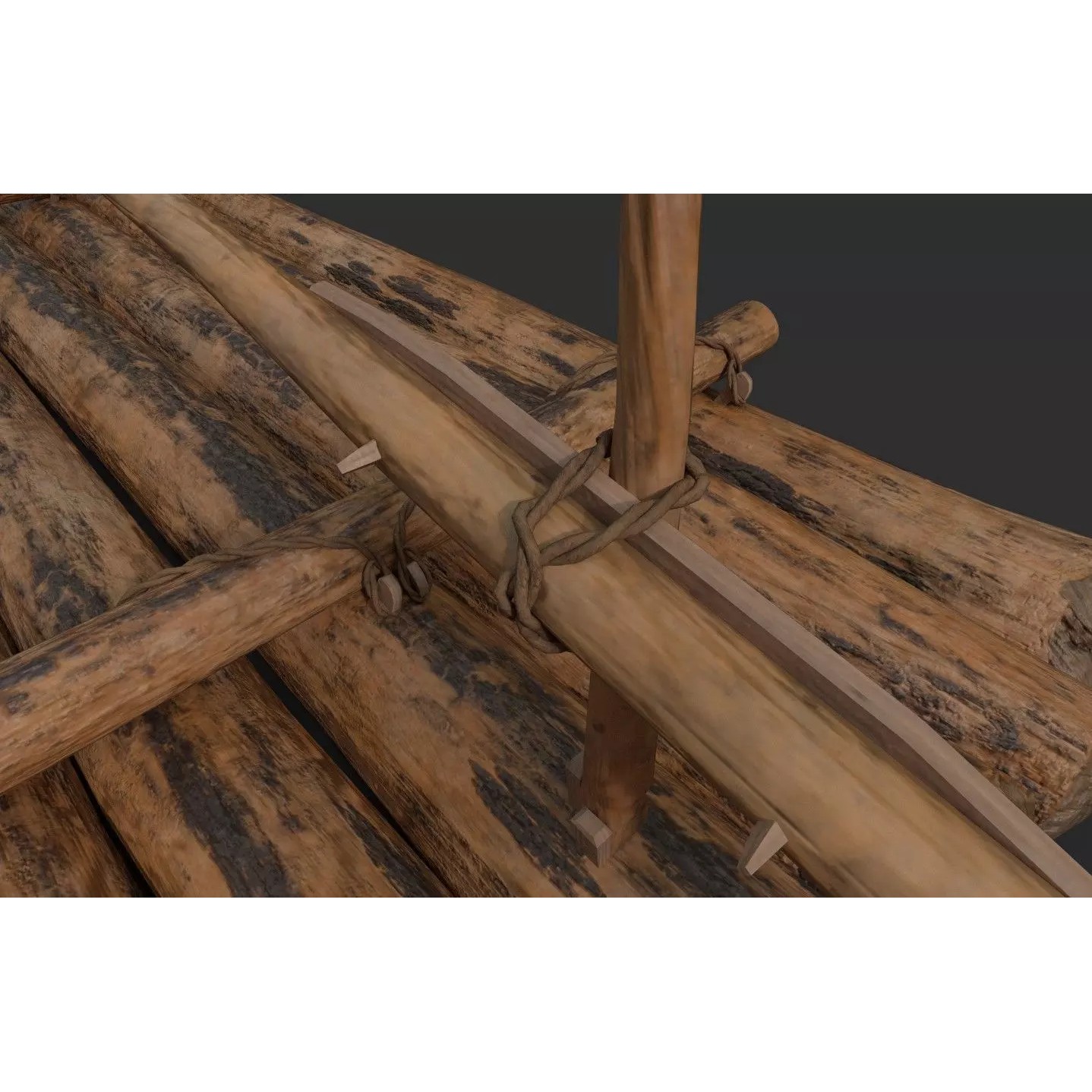 European River Raft - Low-Poly Game-Ready 3D Model - View 8