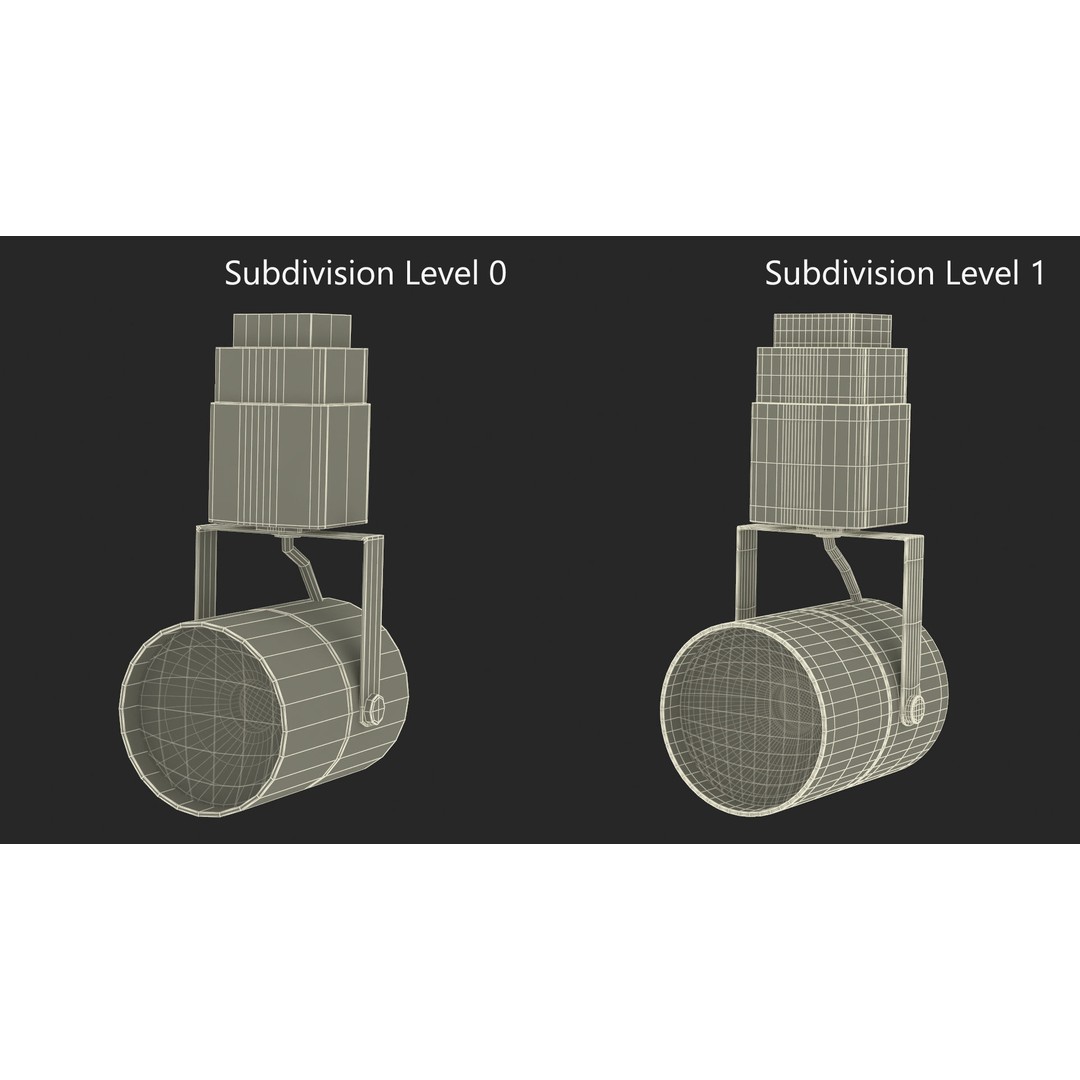 LED Track Light Head Cylinder 3D Model – PBR Textured, Game-Ready Formats - View 14