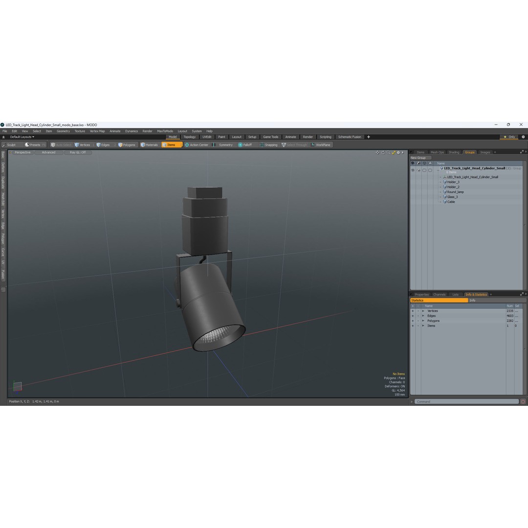 LED Track Light Head Cylinder 3D Model – PBR Textured, Game-Ready Formats - View 21