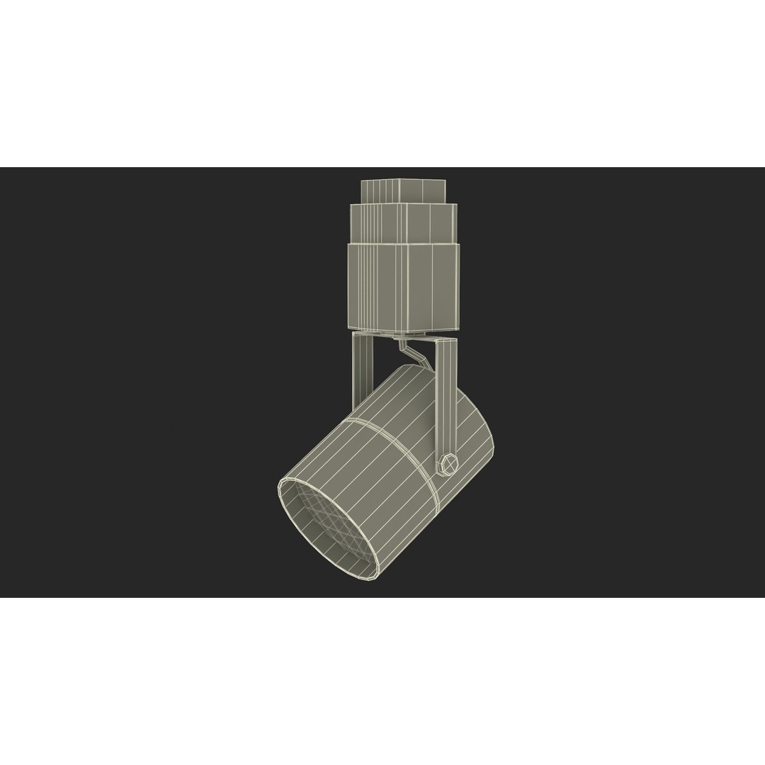 LED Track Light Head Cylinder 3D Model – PBR Textured, Game-Ready Formats - View 22
