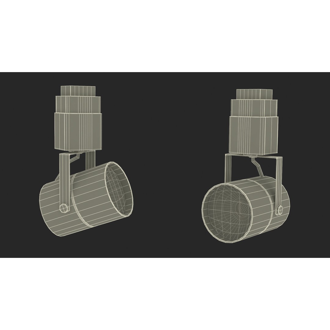 LED Track Light Head Cylinder 3D Model – PBR Textured, Game-Ready Formats - View 26