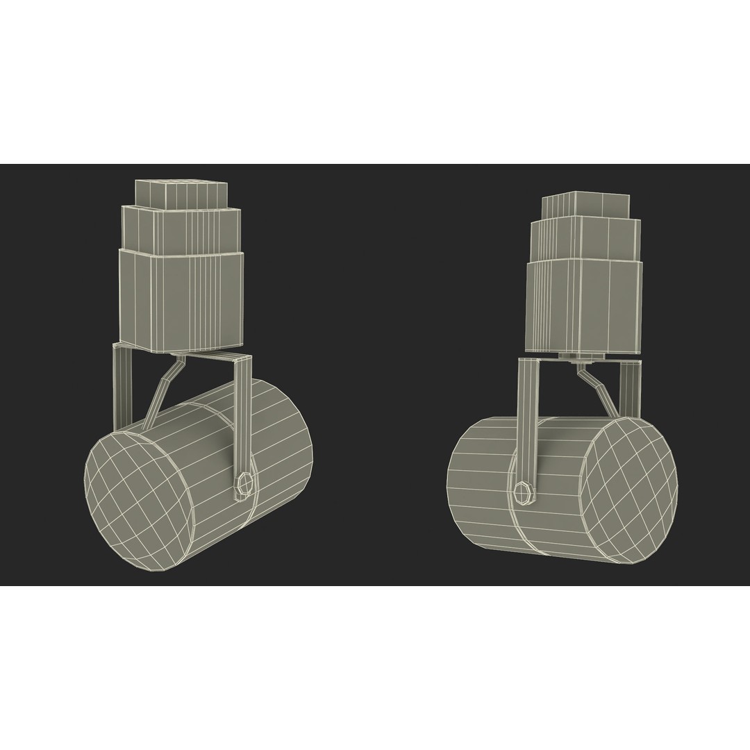 LED Track Light Head Cylinder 3D Model – PBR Textured, Game-Ready Formats - View 27