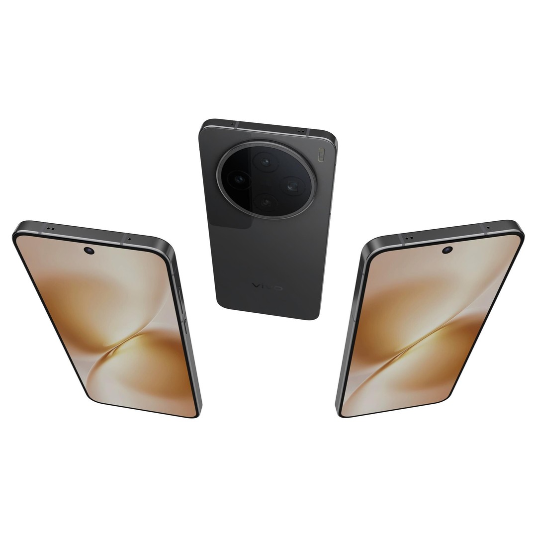 Vivo X200s 3D Model – Simple Black High Poly Mesh, FBX, OBJ - View 3
