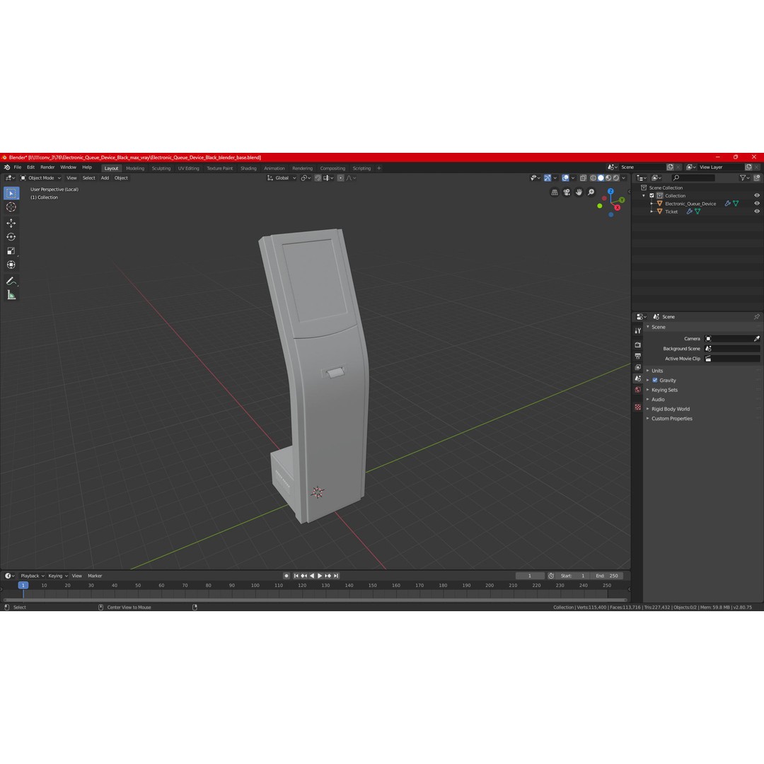 Electronic Queue Device 3D Model – PBR Textured Display Asset, FBX - View 23