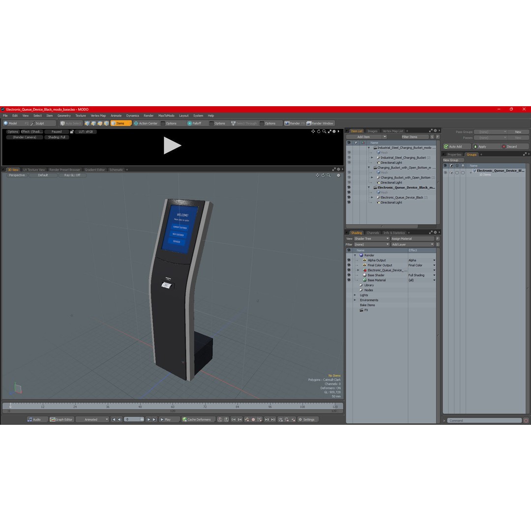 Electronic Queue Device 3D Model – PBR Textured Display Asset, FBX - View 24