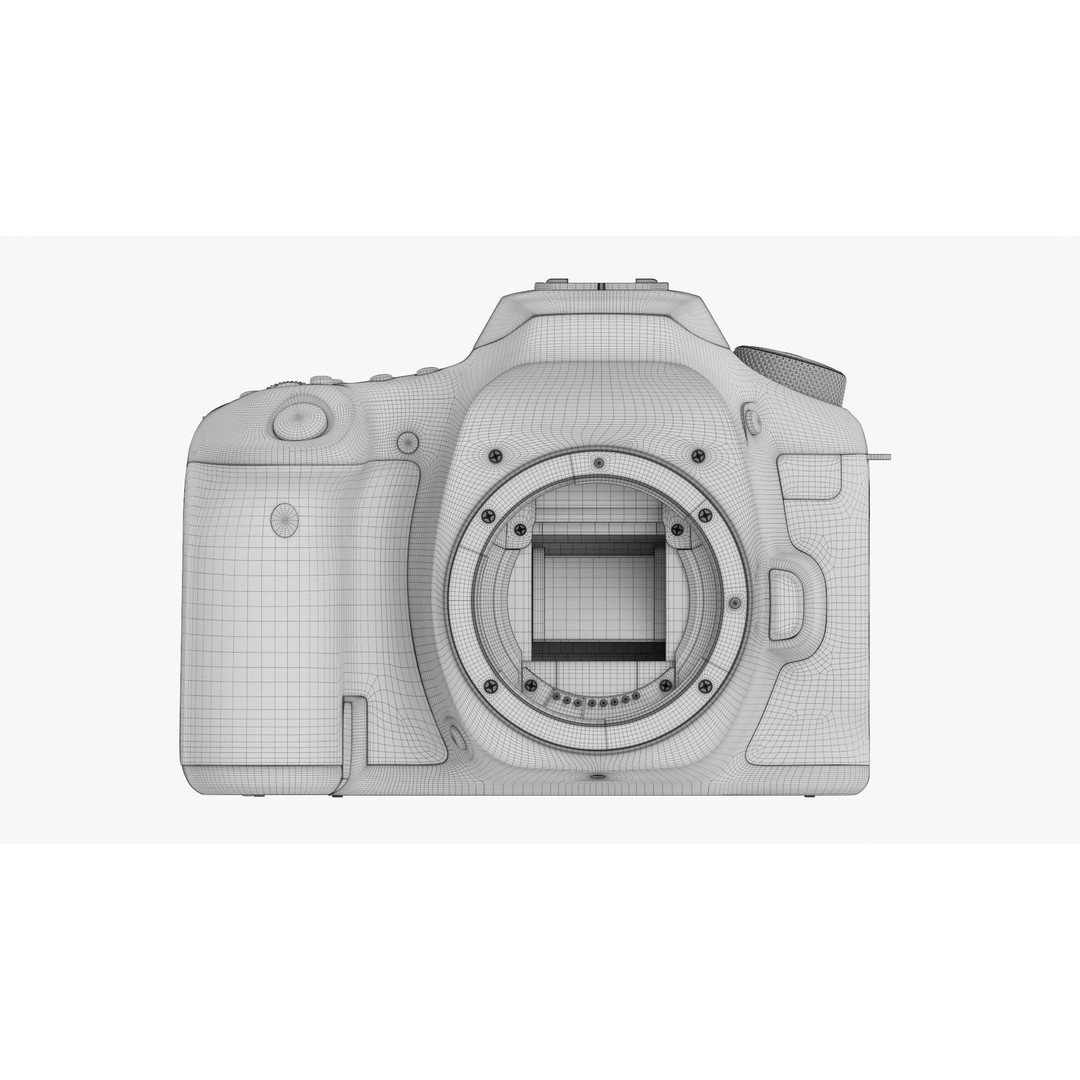 DSLR Camera Body 3D Model – High Poly PBR Textured Asset, FBX/OBJ - View 23