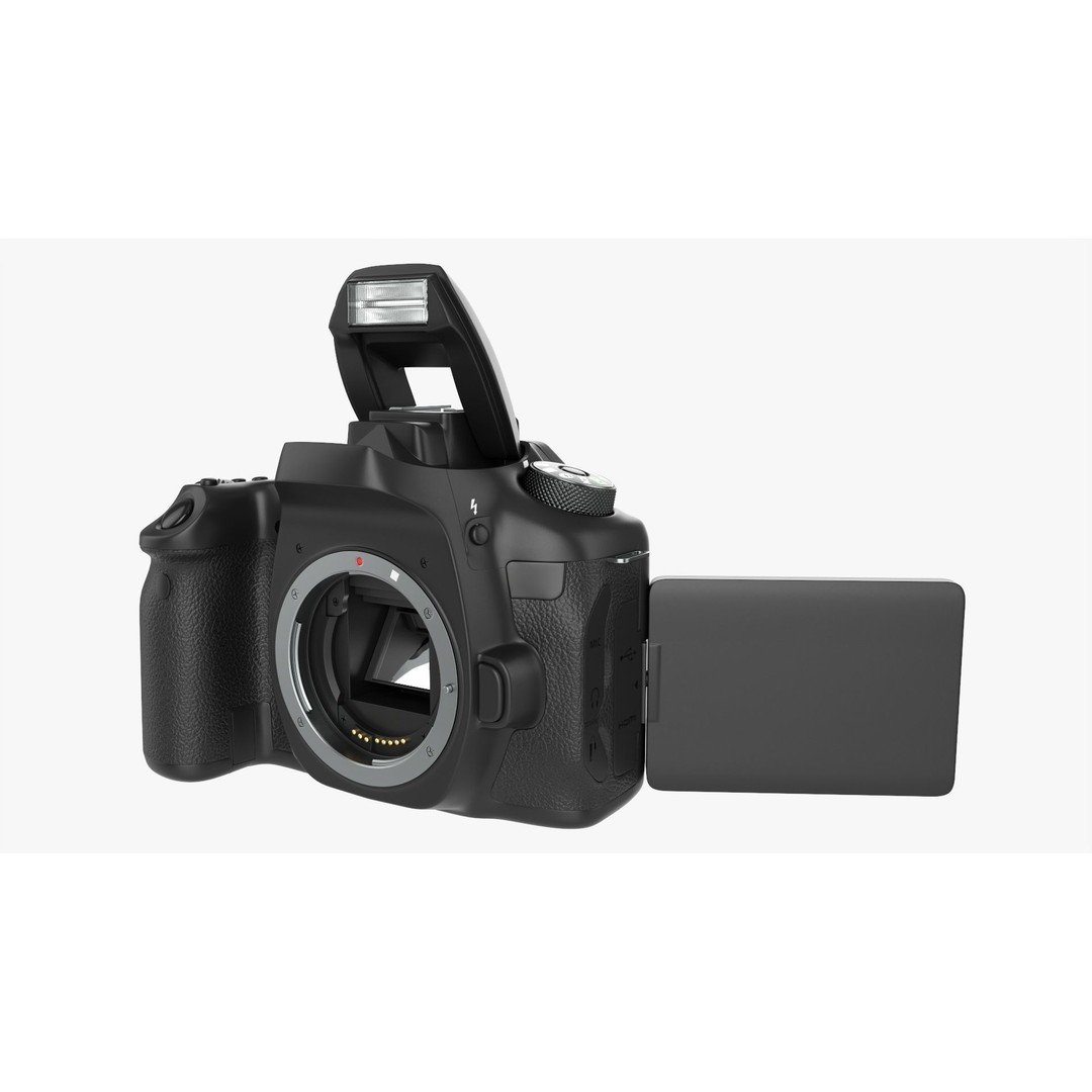 DSLR Camera Body 3D Model – High Poly PBR Textured Asset, FBX/OBJ - View 3