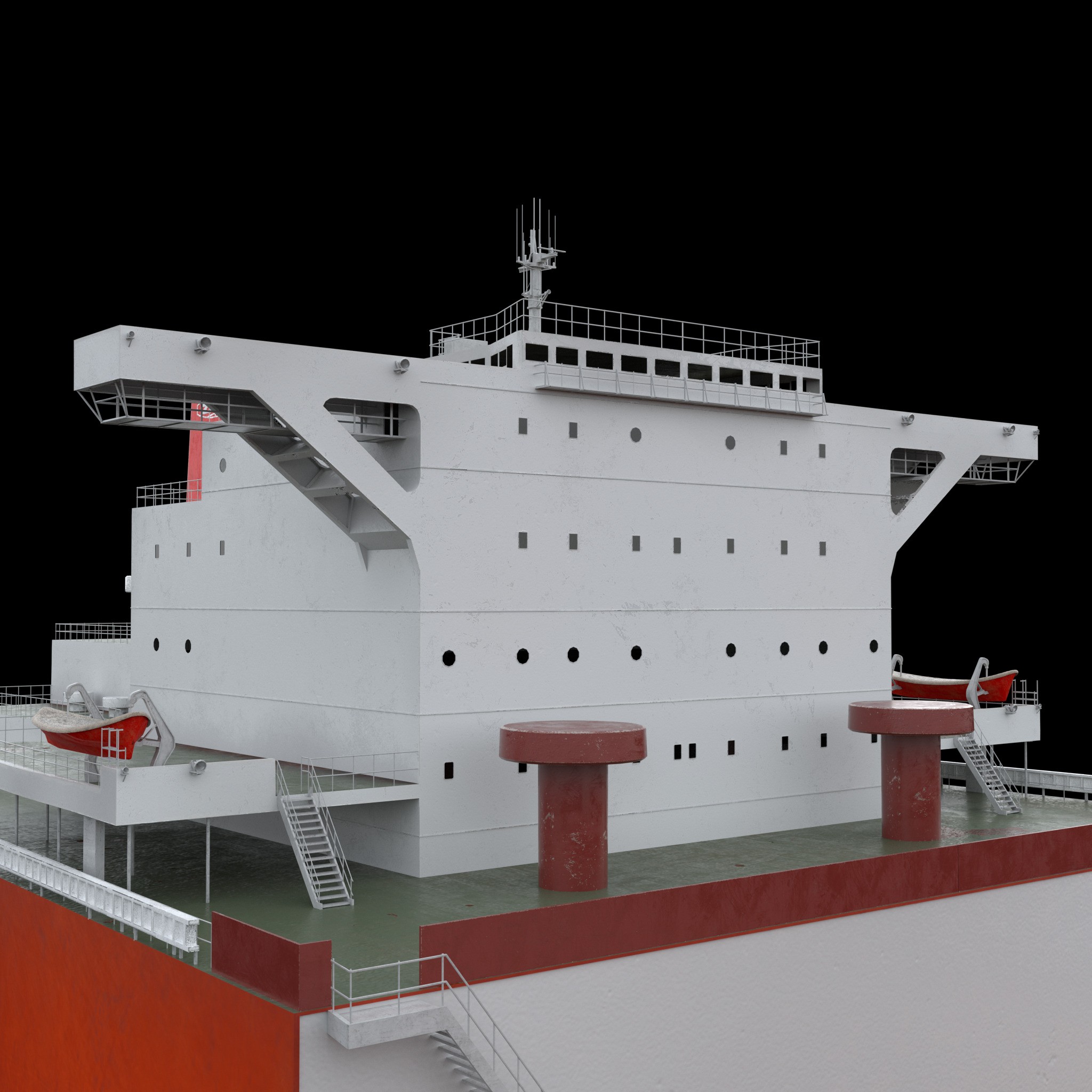ZHEN HUA Heavy Load Carrier Cargo Ship - High Poly 3D Model - View 11