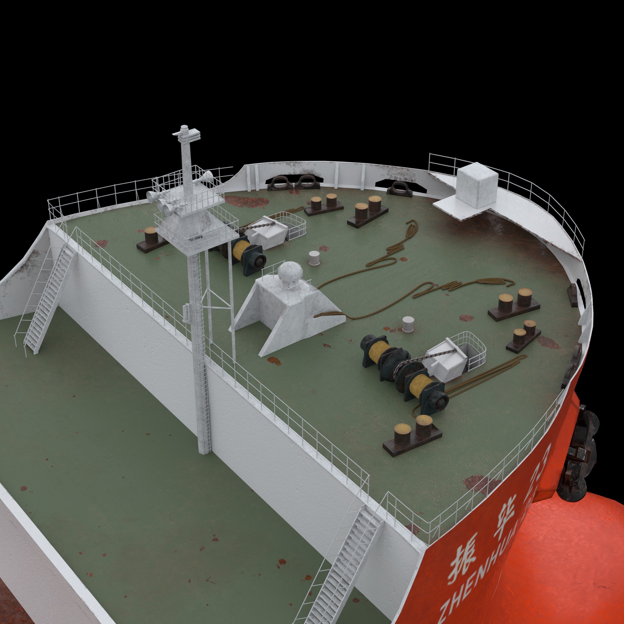 ZHEN HUA Heavy Load Carrier Cargo Ship - High Poly 3D Model - View 14