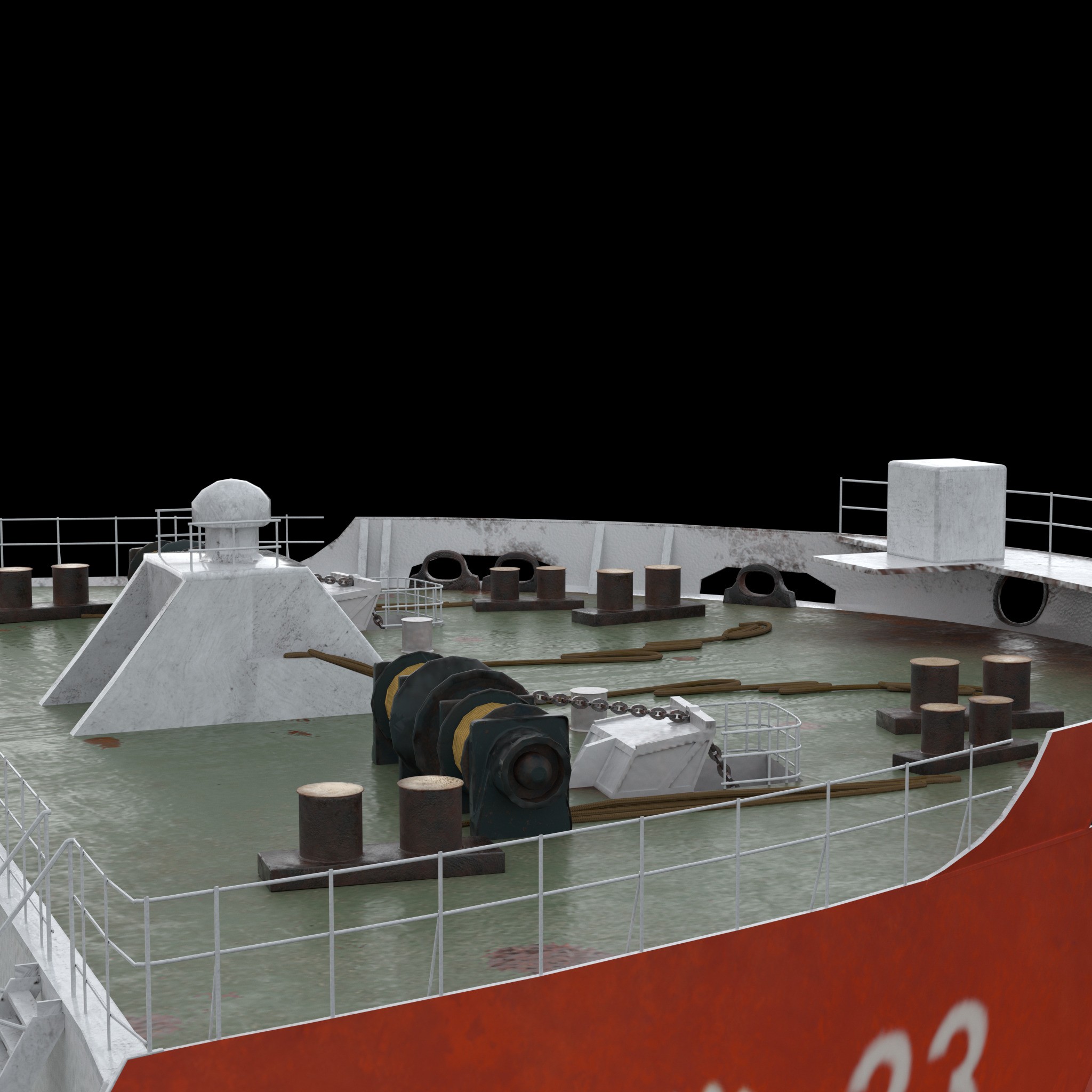 ZHEN HUA Heavy Load Carrier Cargo Ship - High Poly 3D Model - View 15