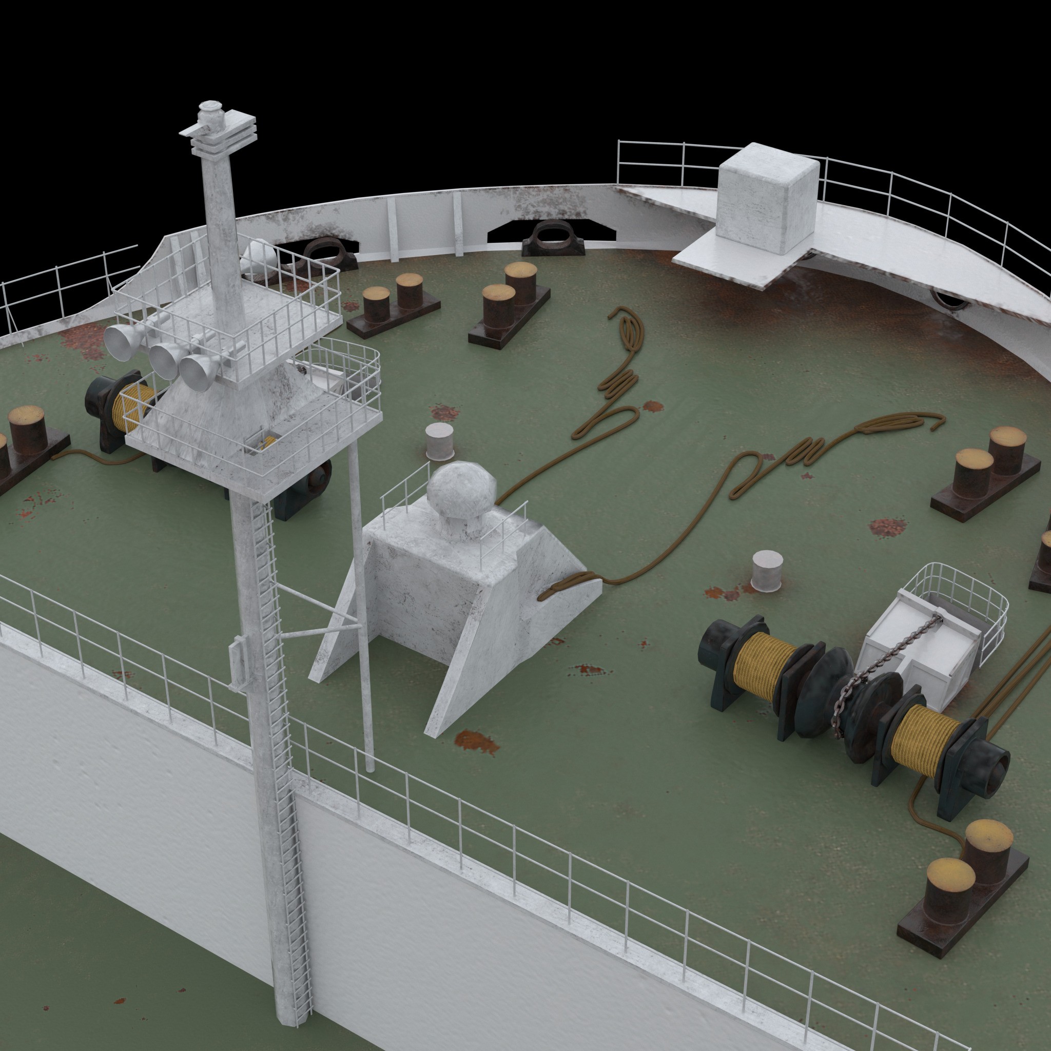 ZHEN HUA Heavy Load Carrier Cargo Ship - High Poly 3D Model - View 16