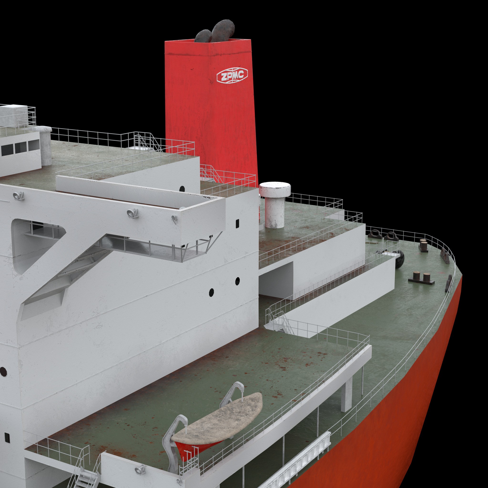ZHEN HUA Heavy Load Carrier Cargo Ship - High Poly 3D Model - View 18