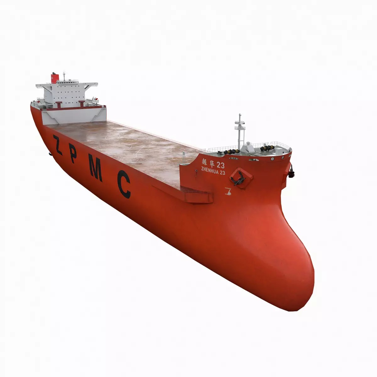 ZHEN HUA Heavy Load Carrier Cargo Ship - High Poly 3D Model - View 2
