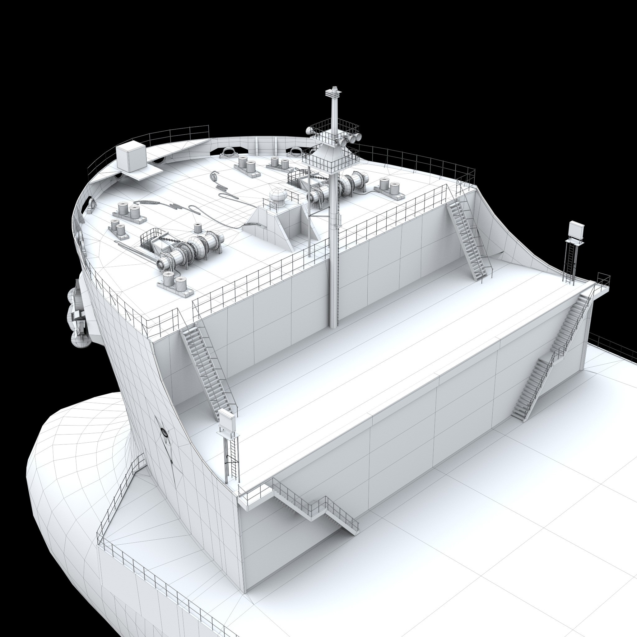 ZHEN HUA Heavy Load Carrier Cargo Ship - High Poly 3D Model - View 29