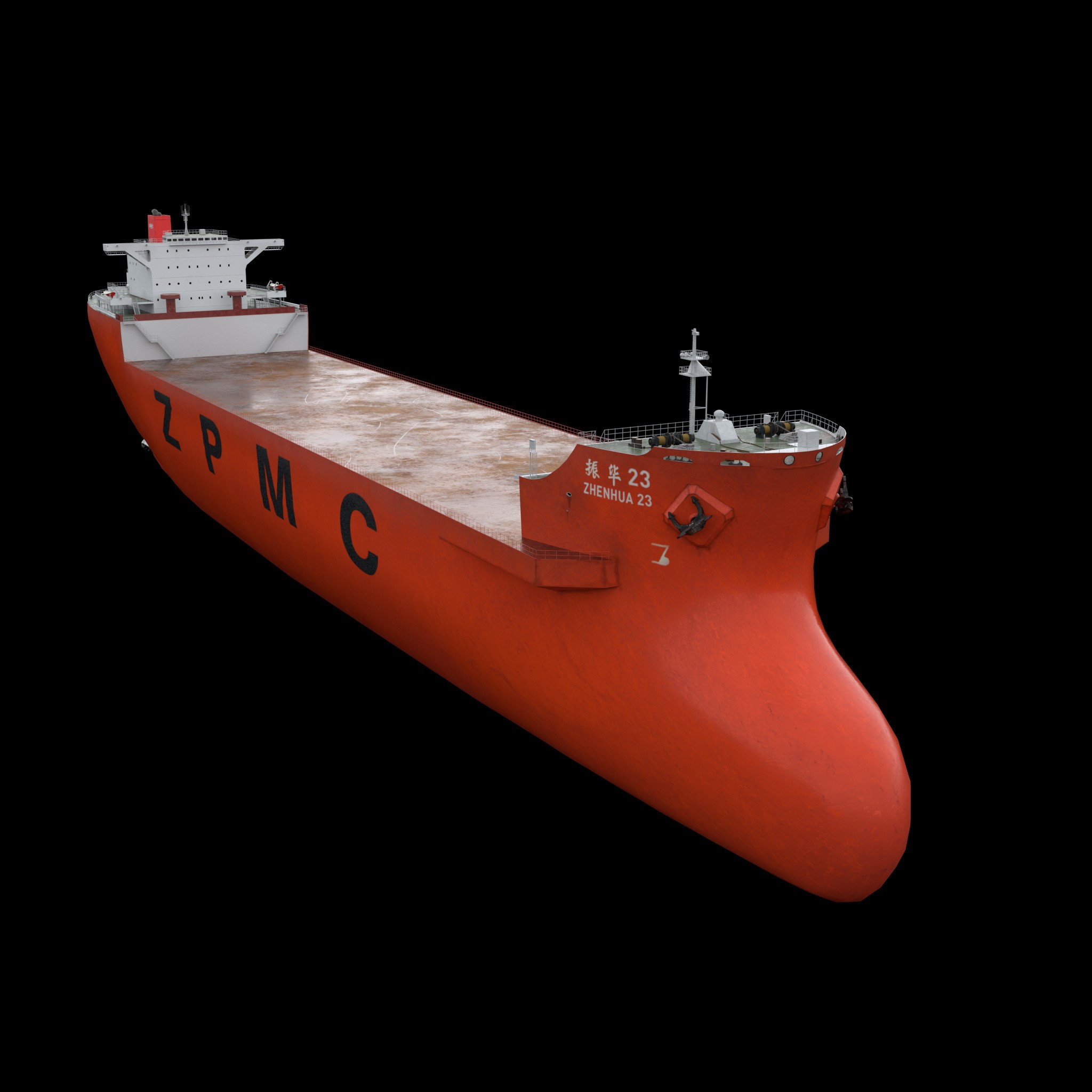 ZHEN HUA Heavy Load Carrier Cargo Ship - High Poly 3D Model - View 3