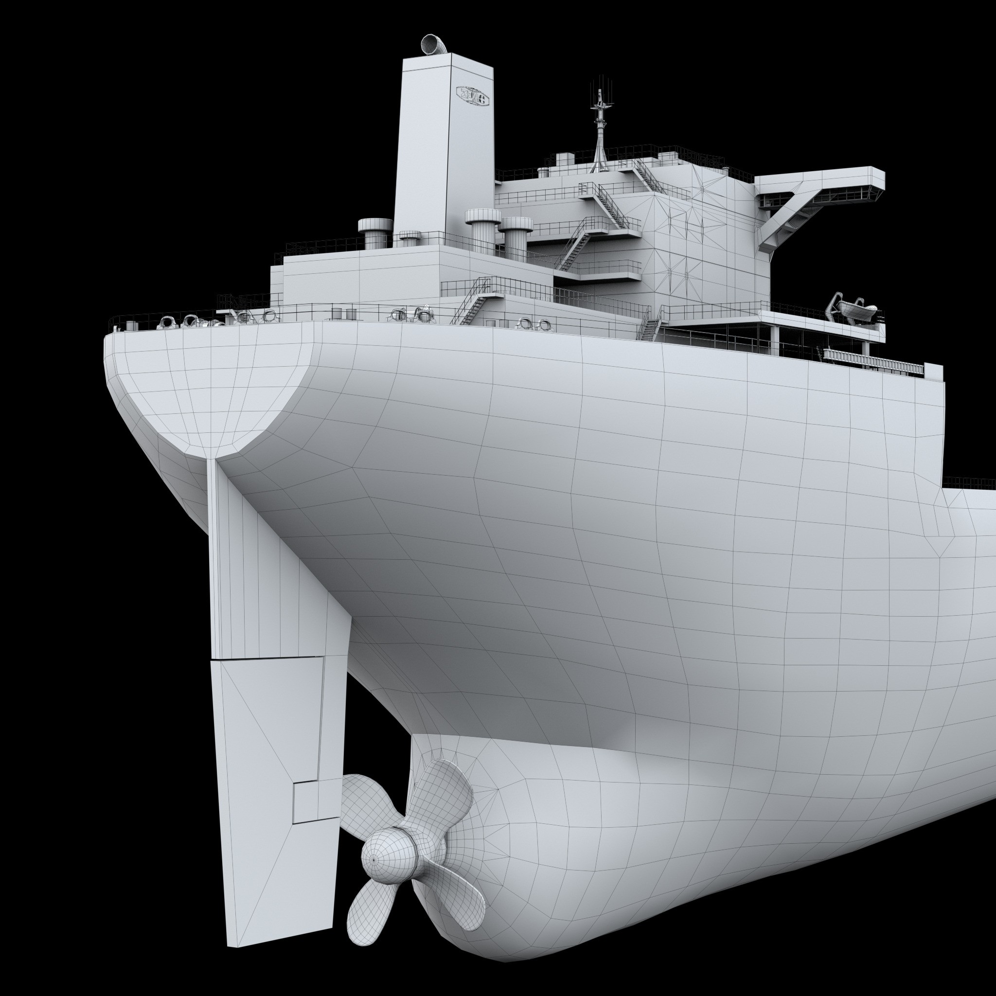 ZHEN HUA Heavy Load Carrier Cargo Ship - High Poly 3D Model - View 32
