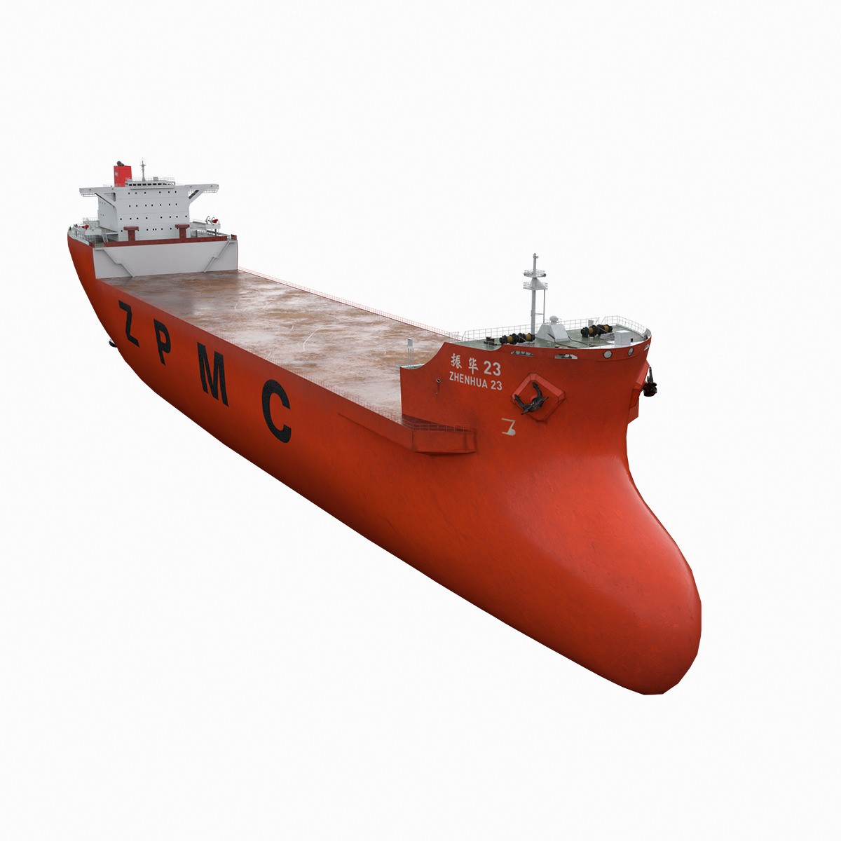 ZHEN HUA Heavy Load Carrier Cargo Ship - High Poly 3D Model - View 33