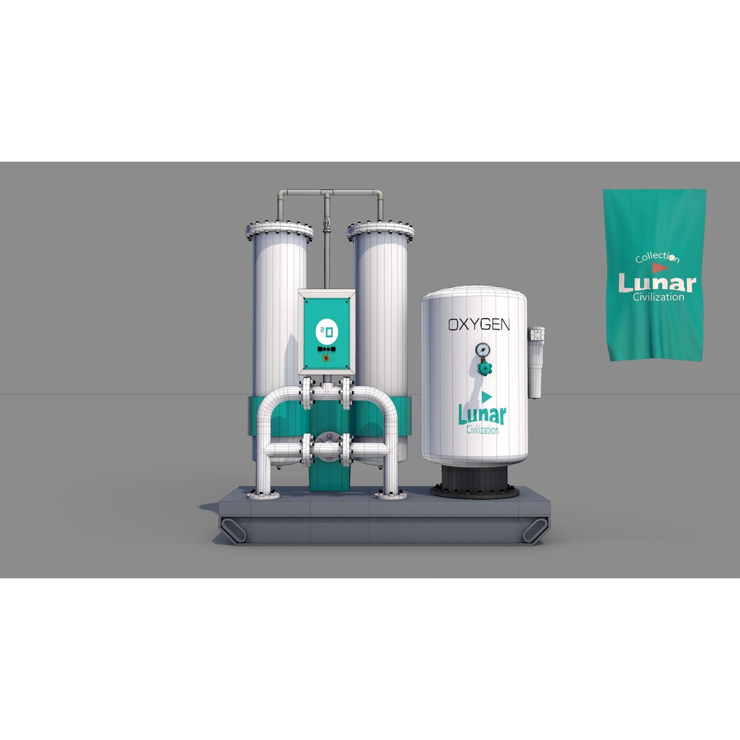 Oxygen Plant 3D Model – High-Detail Space Asset, FBX & OBJ - View 7