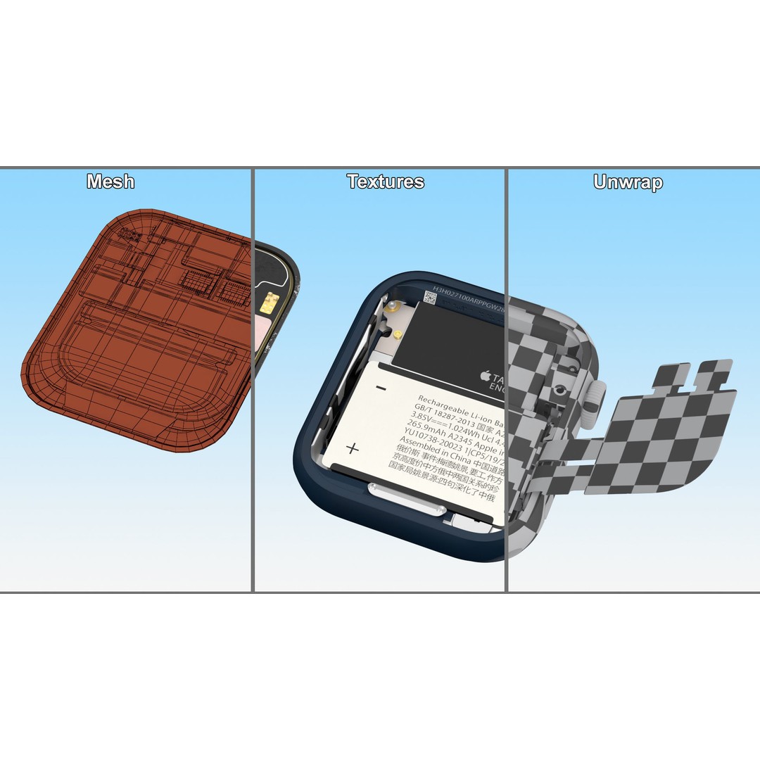 Apple Watch SE Casing Open 3D Model – High Poly PBR Asset, FBX, OBJ - View 19