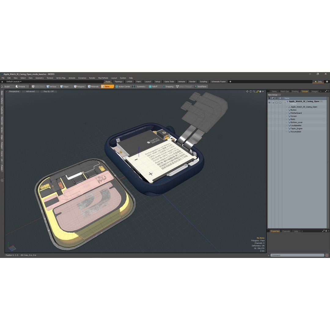 Apple Watch SE Casing Open 3D Model – High Poly PBR Asset, FBX, OBJ - View 26