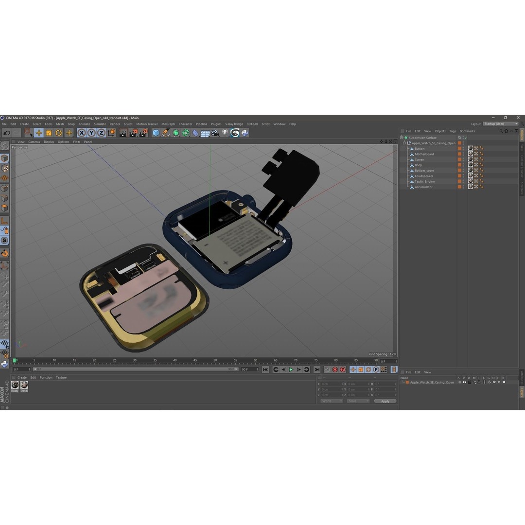 Apple Watch SE Casing Open 3D Model – High Poly PBR Asset, FBX, OBJ - View 27