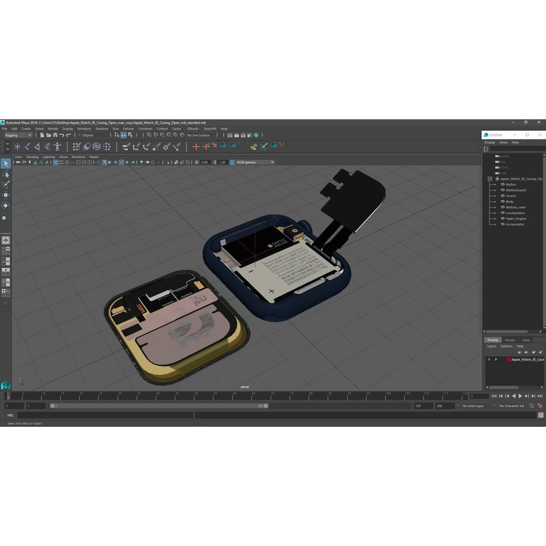 Apple Watch SE Casing Open 3D Model – High Poly PBR Asset, FBX, OBJ - View 28