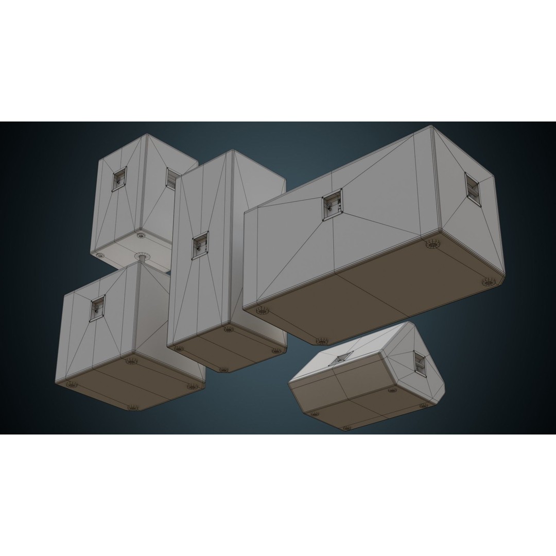 Speaker 3D Model – Low Poly Audio Asset, FBX, OBJ, Game Ready - View 10