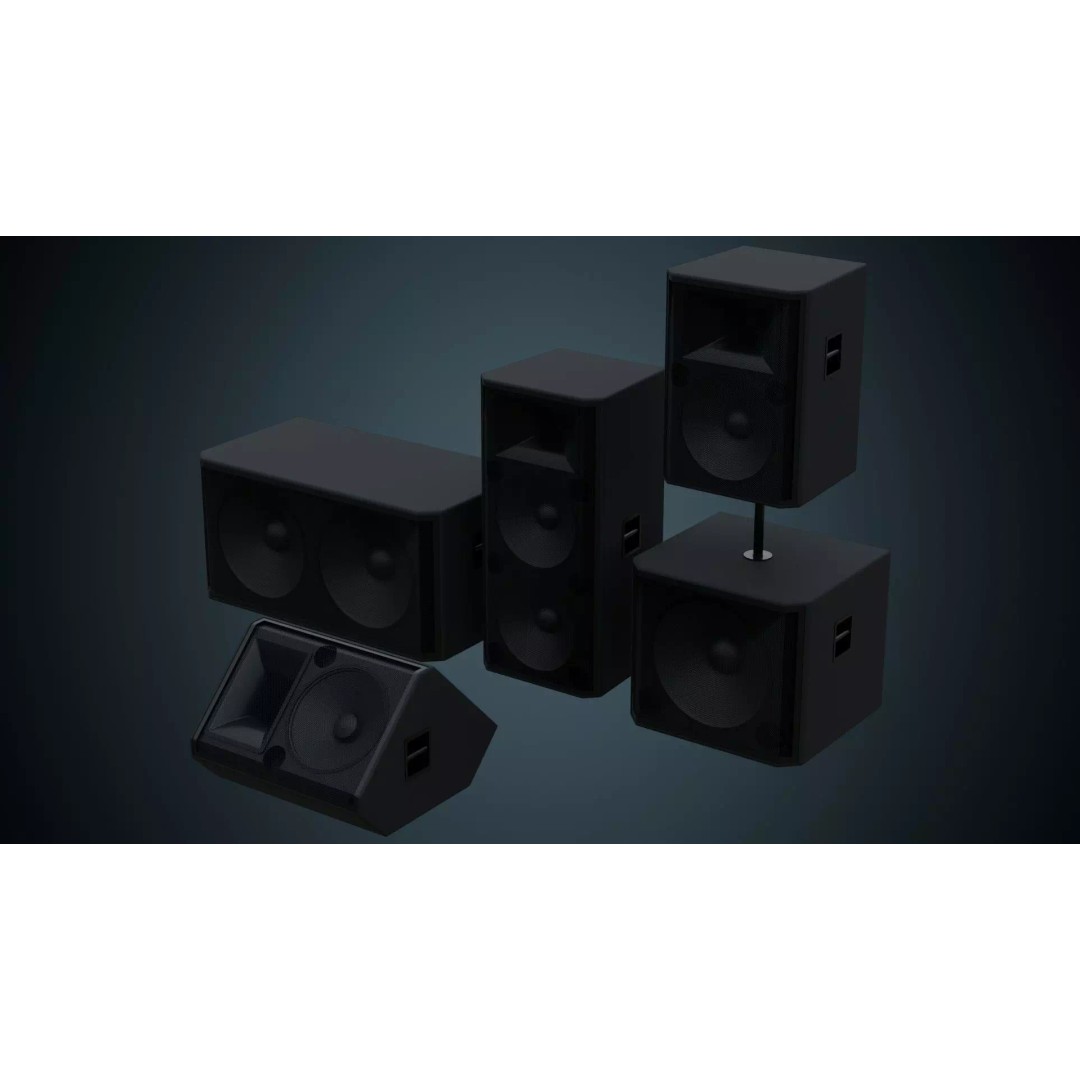 Speaker 3D Model – Low Poly Audio Asset, FBX, OBJ, Game Ready - View 2