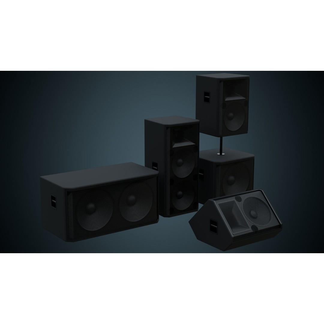 Speaker 3D Model – Low Poly Audio Asset, FBX, OBJ, Game Ready - View 3
