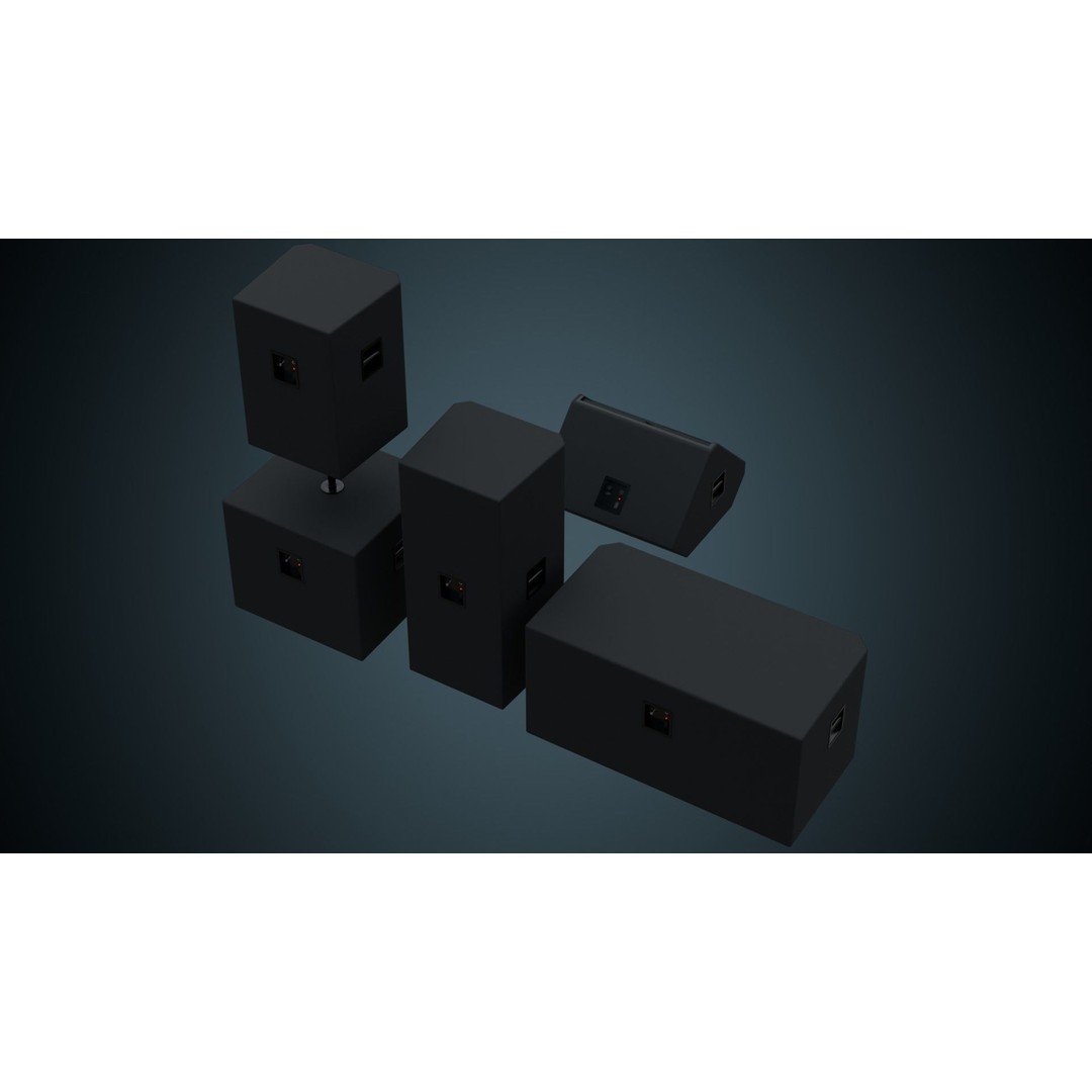 Speaker 3D Model – Low Poly Audio Asset, FBX, OBJ, Game Ready - View 4