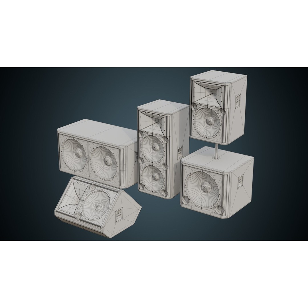Speaker 3D Model – Low Poly Audio Asset, FBX, OBJ, Game Ready - View 9