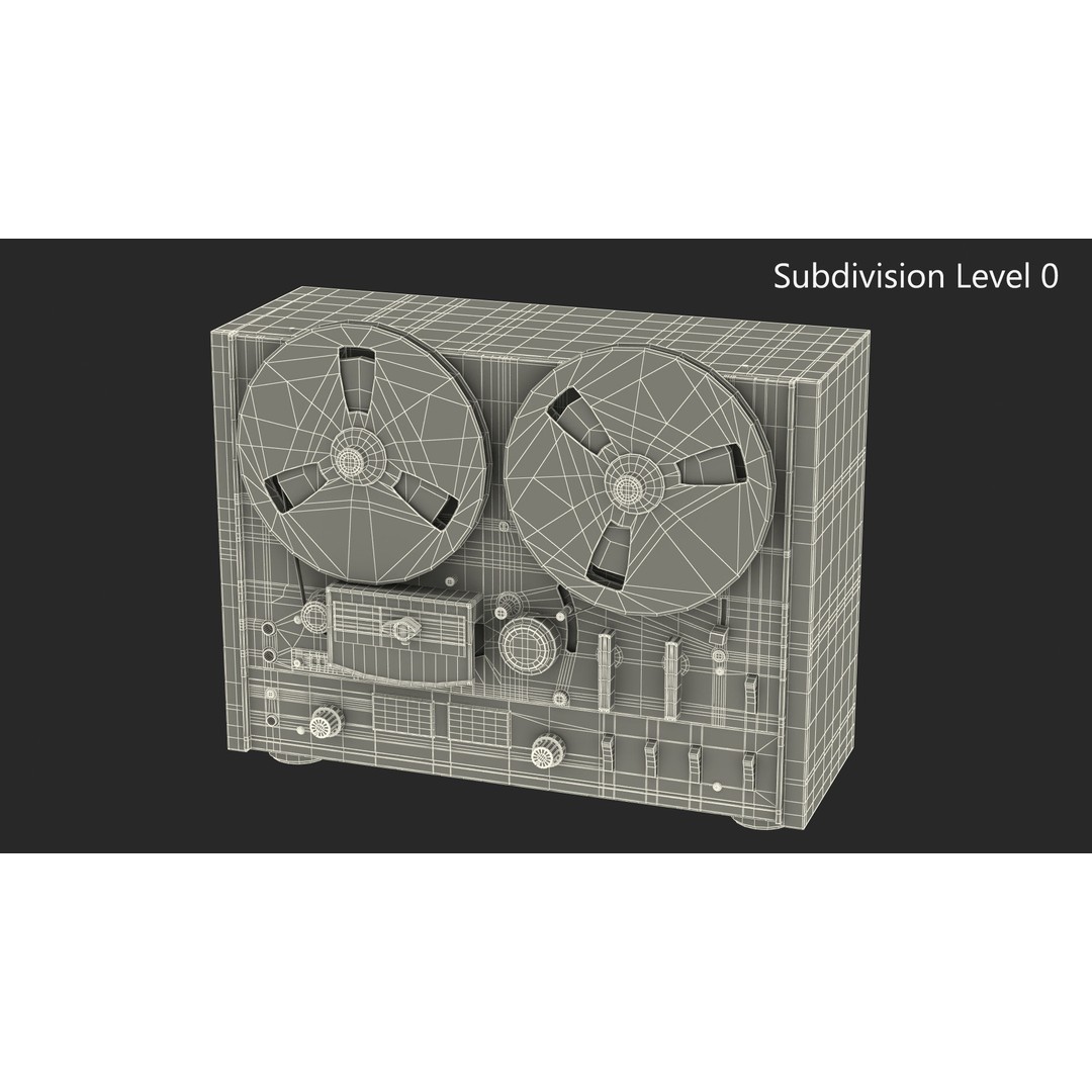 AKAI 4000DS Tape Recorder 3D Model – Vintage Audio Equipment, PBR - View 12