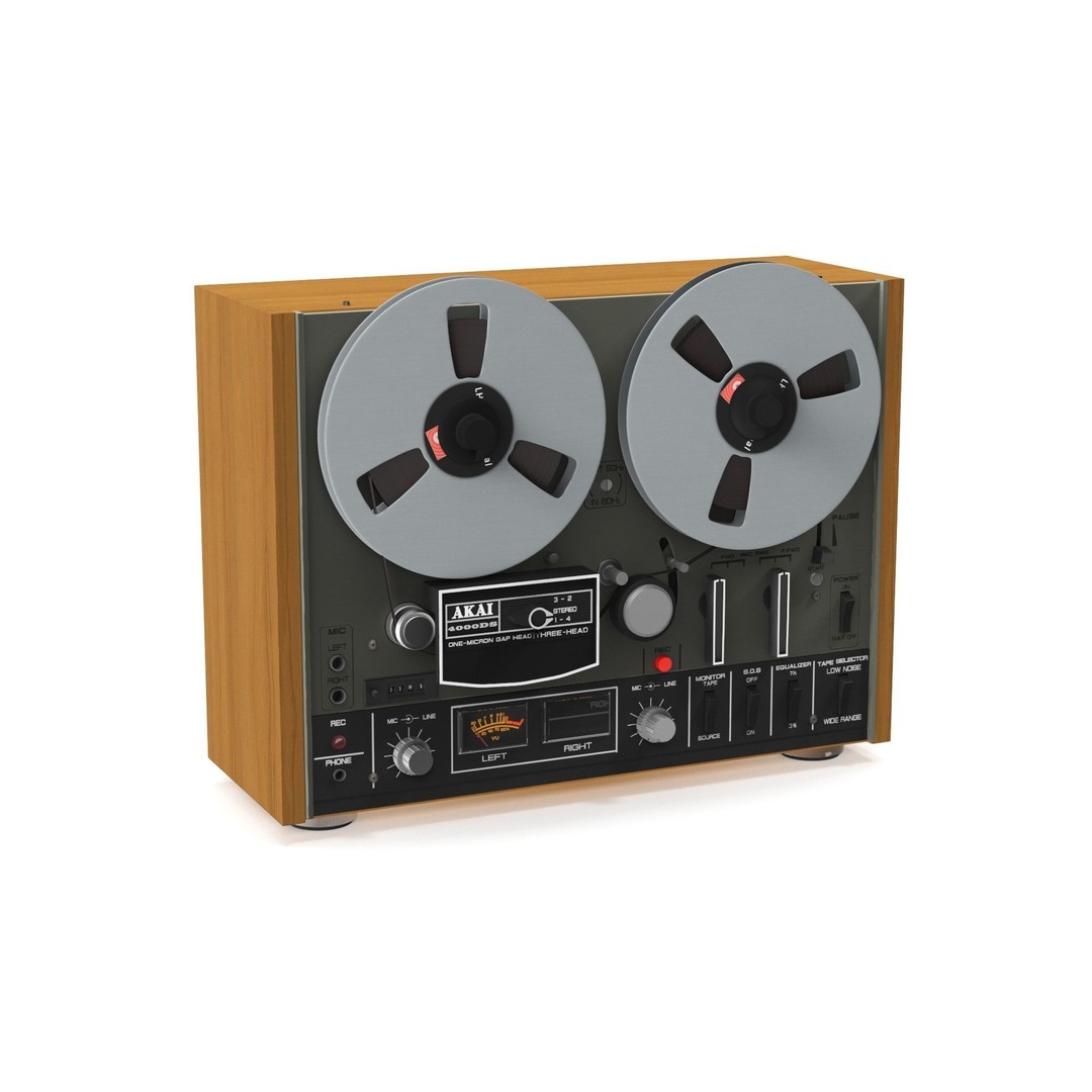 AKAI 4000DS Tape Recorder 3D Model – Vintage Audio Equipment, PBR - View 2