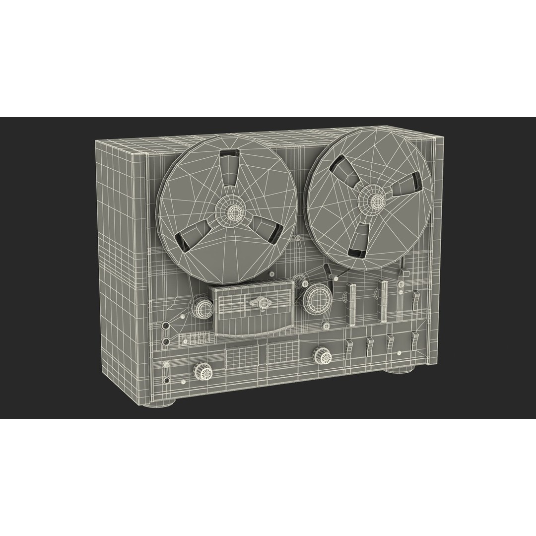 AKAI 4000DS Tape Recorder 3D Model – Vintage Audio Equipment, PBR - View 21