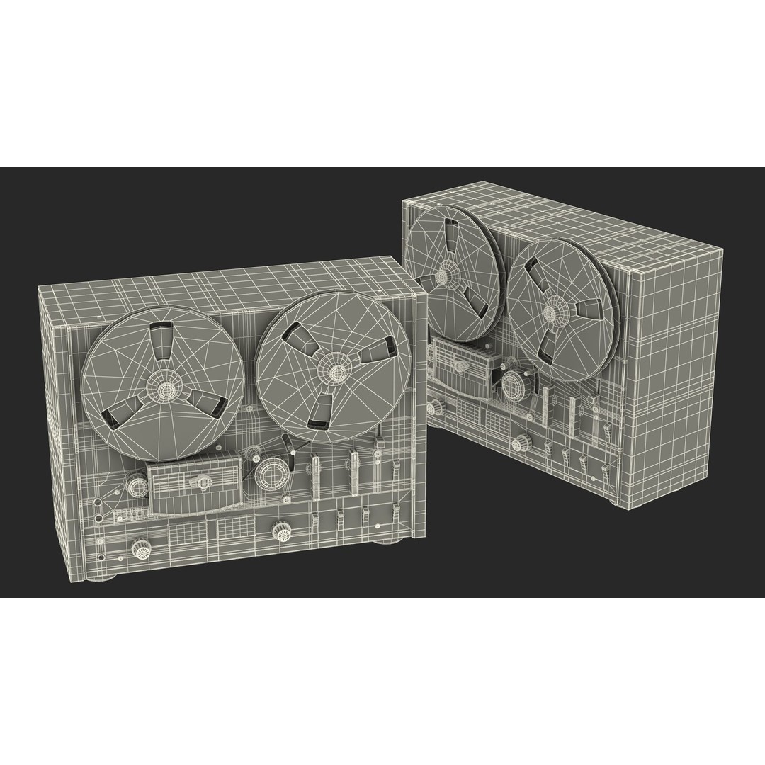 AKAI 4000DS Tape Recorder 3D Model – Vintage Audio Equipment, PBR - View 24