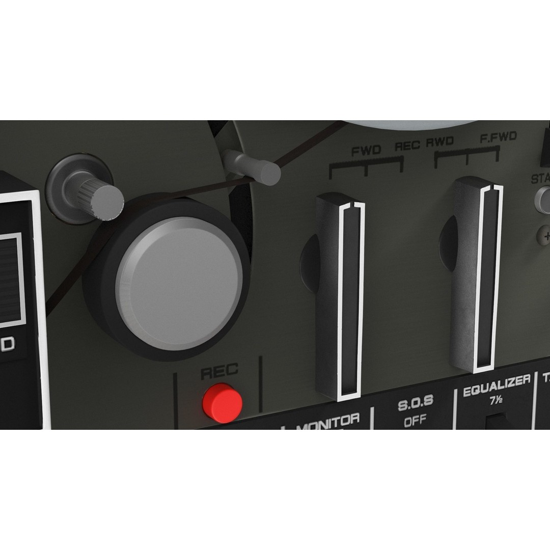 AKAI 4000DS Tape Recorder 3D Model – Vintage Audio Equipment, PBR - View 8