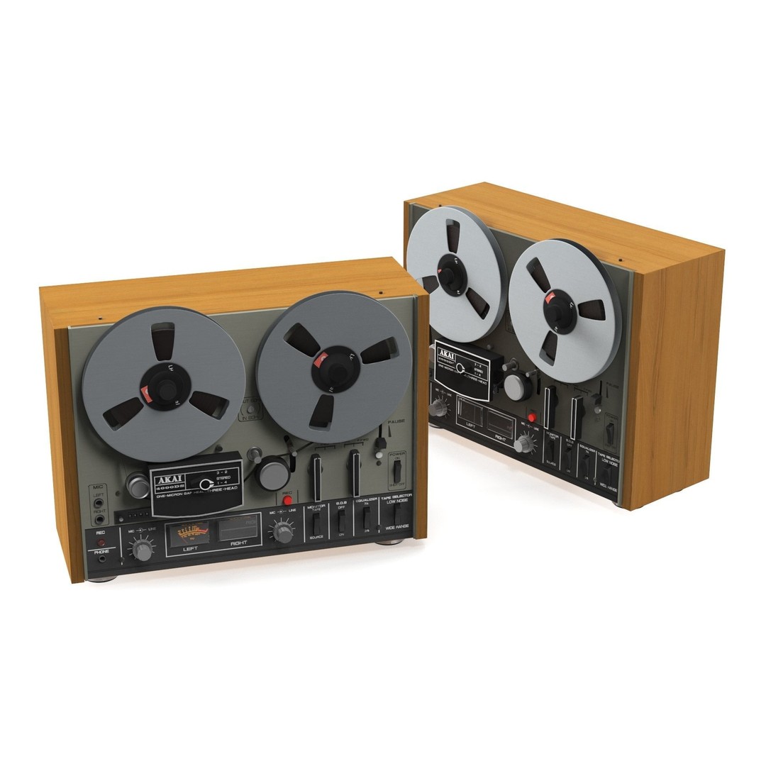 AKAI 4000DS Tape Recorder 3D Model – Vintage Audio Equipment, PBR - View 9